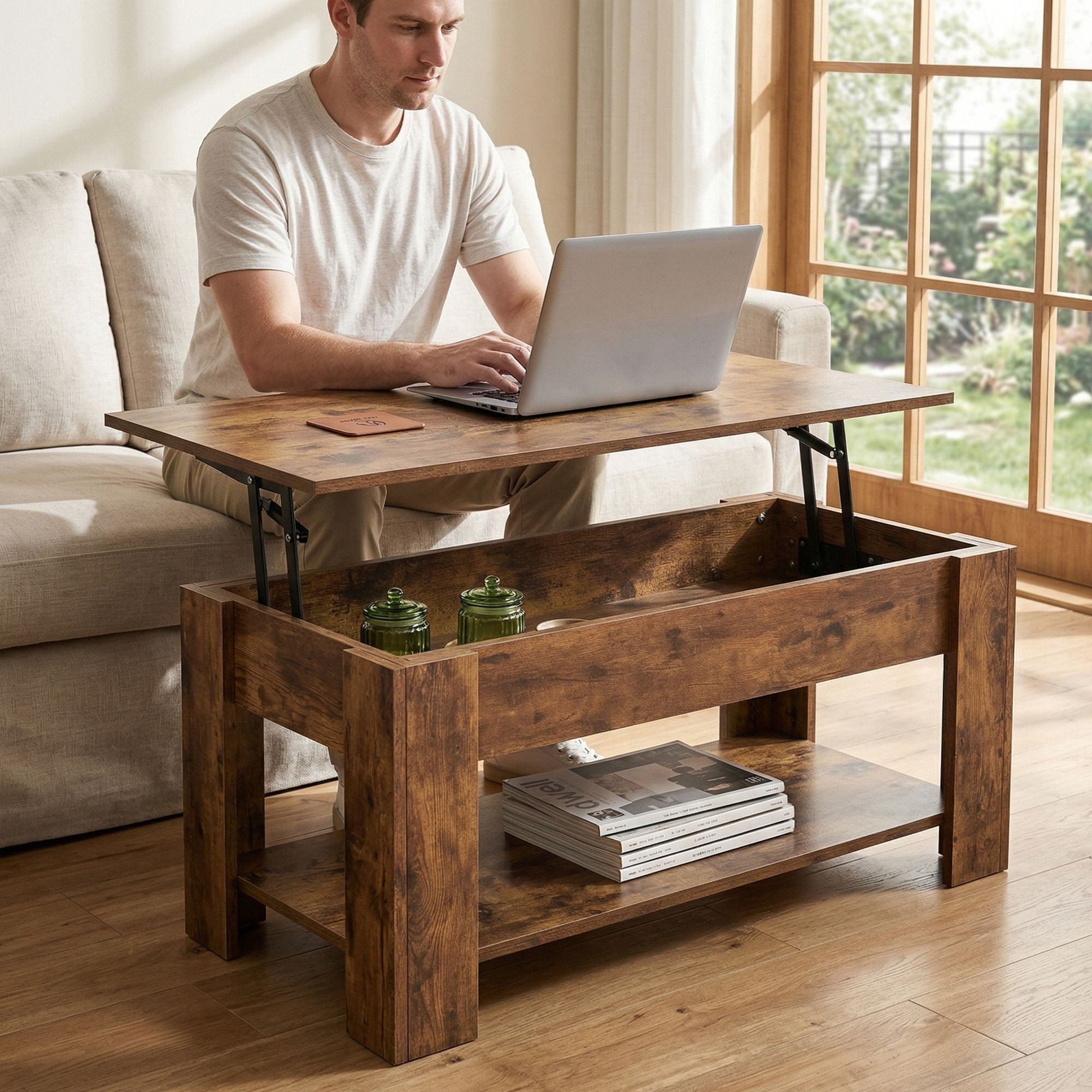 Modern Coffee Tables for Living Room,Lift Top Coffee Table with Storage