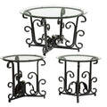 3-Piece Coffee Table Set, Tempered Glass Surface with Sturdy Metal Frame - Modern Living Room Sets (1 Coffee Table + 2 End Tables), Scratch-Resistant & Easy to Clean for Small Spaces, Apartments