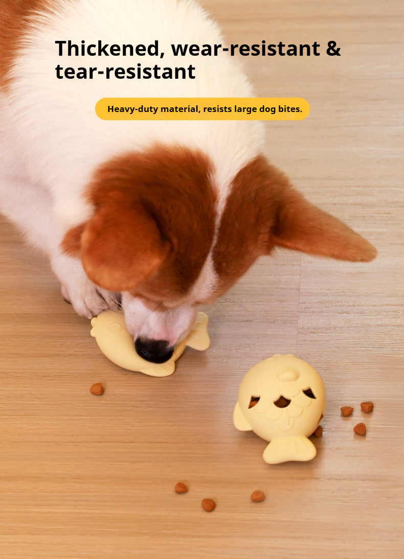 Fish-Shaped Dog Treat Dispenser Toy – Food-Grade Silicone Slow Feeder for Boredom Relief, Self-Entertainment & Pet Interaction – Durable Chew Toy with Treat Leakage Design, Teeth Cleaning Surface