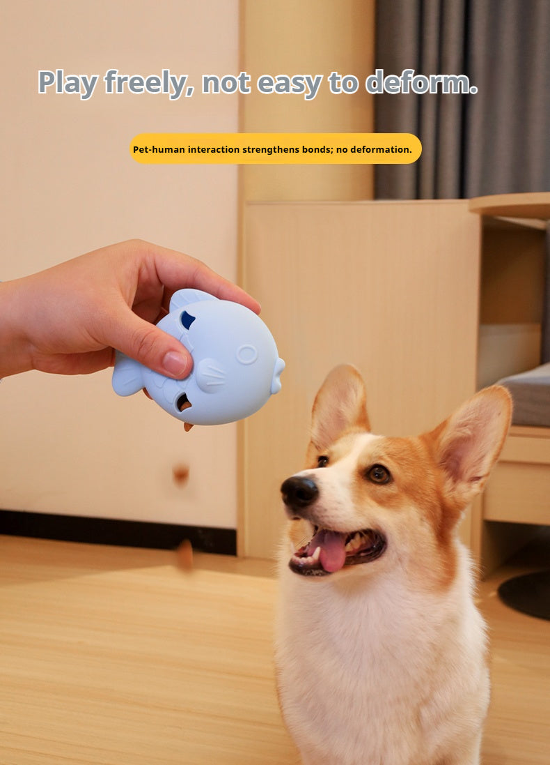 Fish-Shaped Dog Treat Dispenser Toy – Food-Grade Silicone Slow Feeder for Boredom Relief, Self-Entertainment & Pet Interaction – Durable Chew Toy with Treat Leakage Design, Teeth Cleaning Surface
