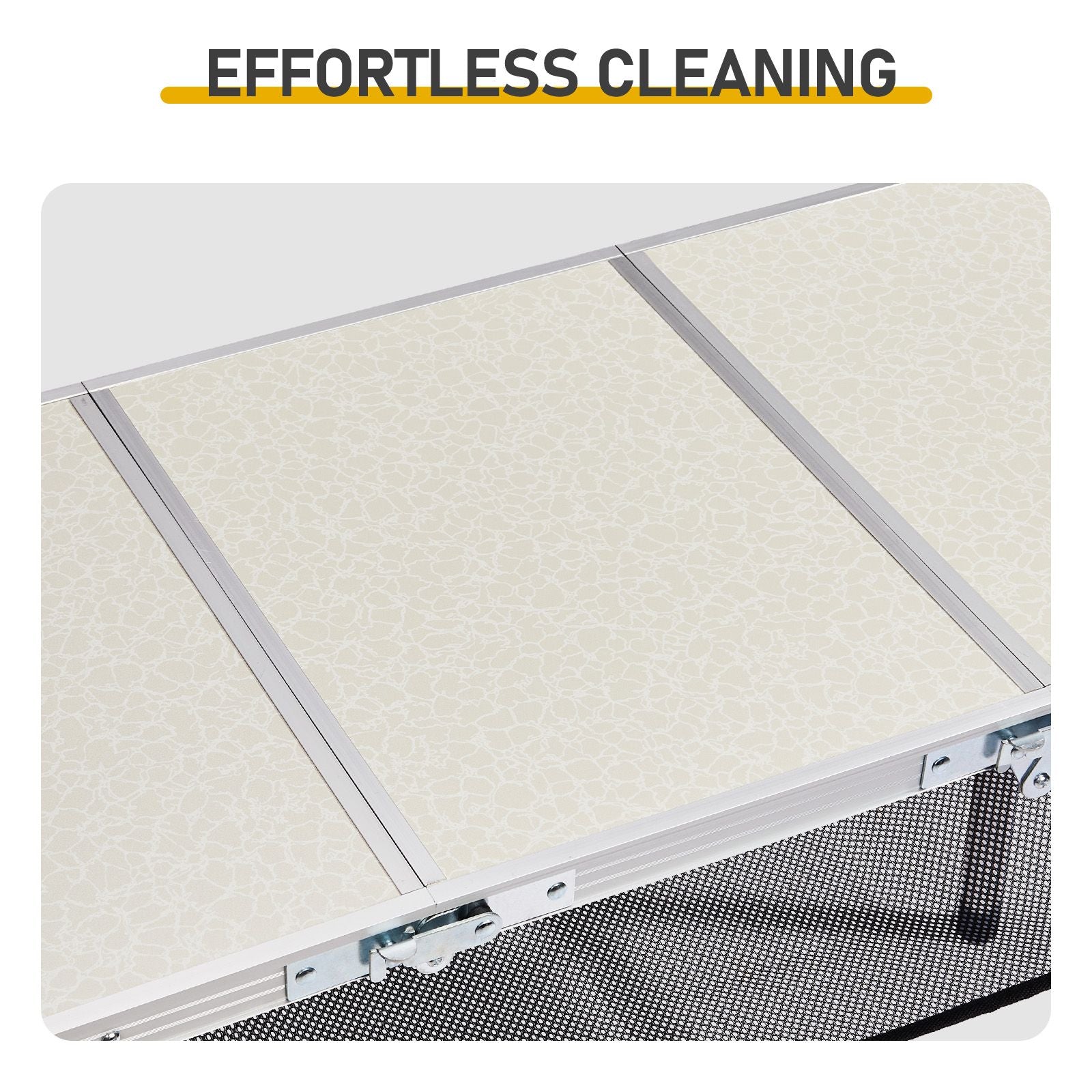 Outdoor Folding Camping Table, 3ft Portable Pinic Table with 3 Adjustable Height, Small Aluminum Foldable Lightweight Patio Side Table with Carry Handle for Outdoor Indoor Hiking Camp BBQ Beach, White