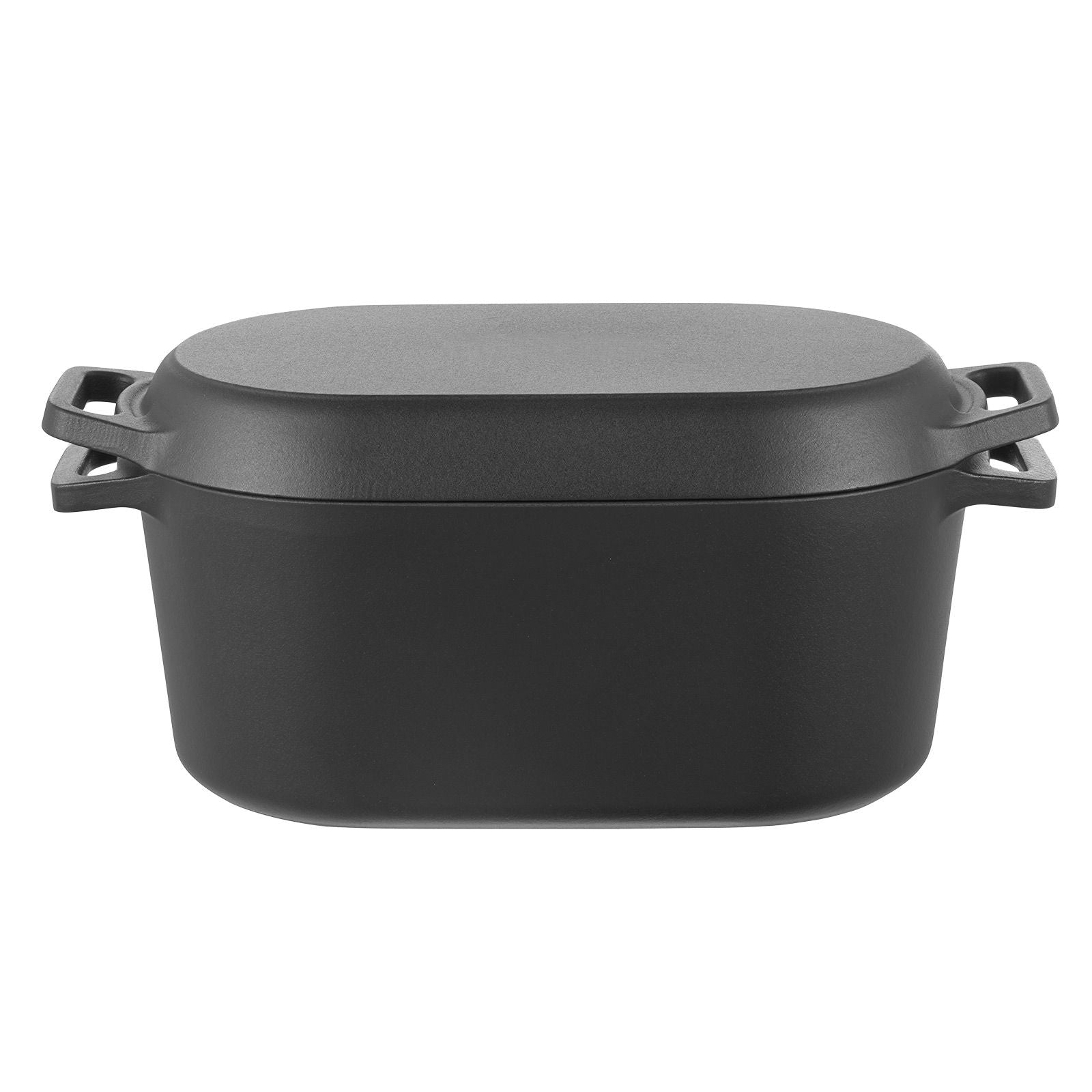 Enameled Cast Iron Dutch Oven, 3.5 Quart Pot with Lid and Dual Handles, Heavy-Duty Durable Cookware Pan, Oven Induction Compatible up to 500Fahrenheit, for Stews, Roasting, Bread Baking, Black