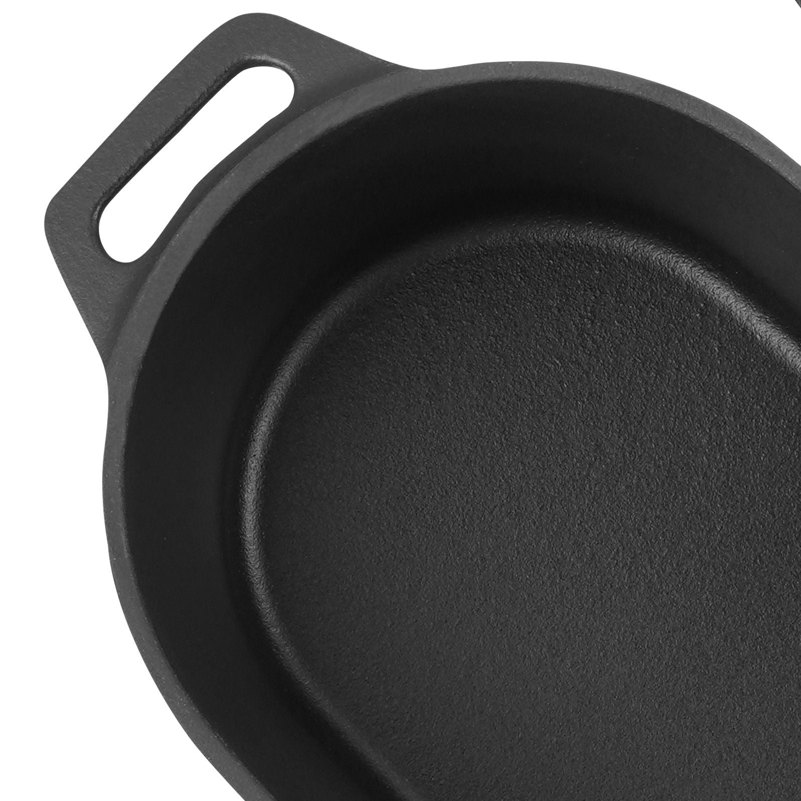 Enameled Cast Iron Dutch Oven, 3.5 Quart Pot with Lid and Dual Handles, Heavy-Duty Durable Cookware Pan, Oven Induction Compatible up to 500Fahrenheit, for Stews, Roasting, Bread Baking, Black