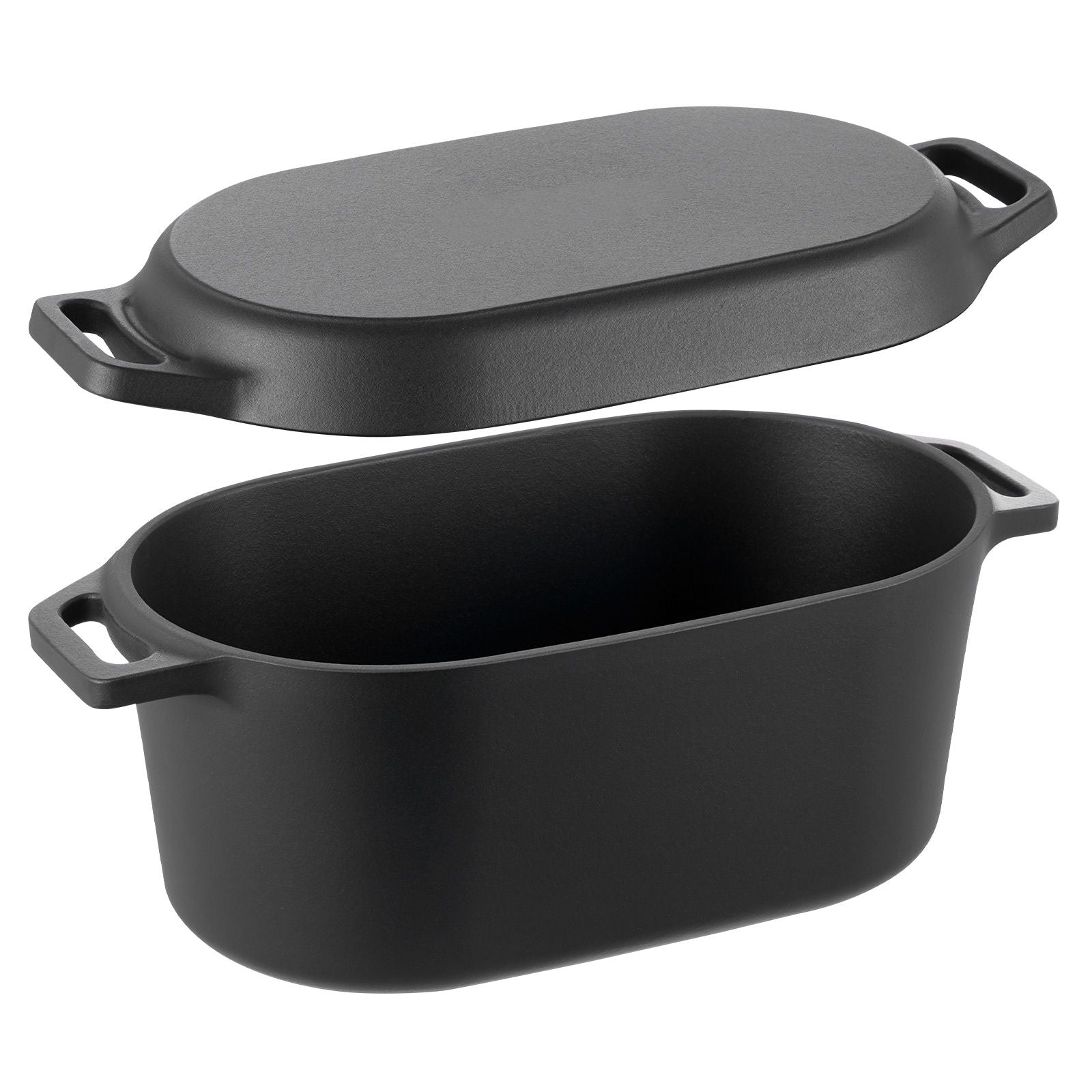 Enameled Cast Iron Dutch Oven, 3.5 Quart Pot with Lid and Dual Handles, Heavy-Duty Durable Cookware Pan, Oven Induction Compatible up to 500Fahrenheit, for Stews, Roasting, Bread Baking, Black