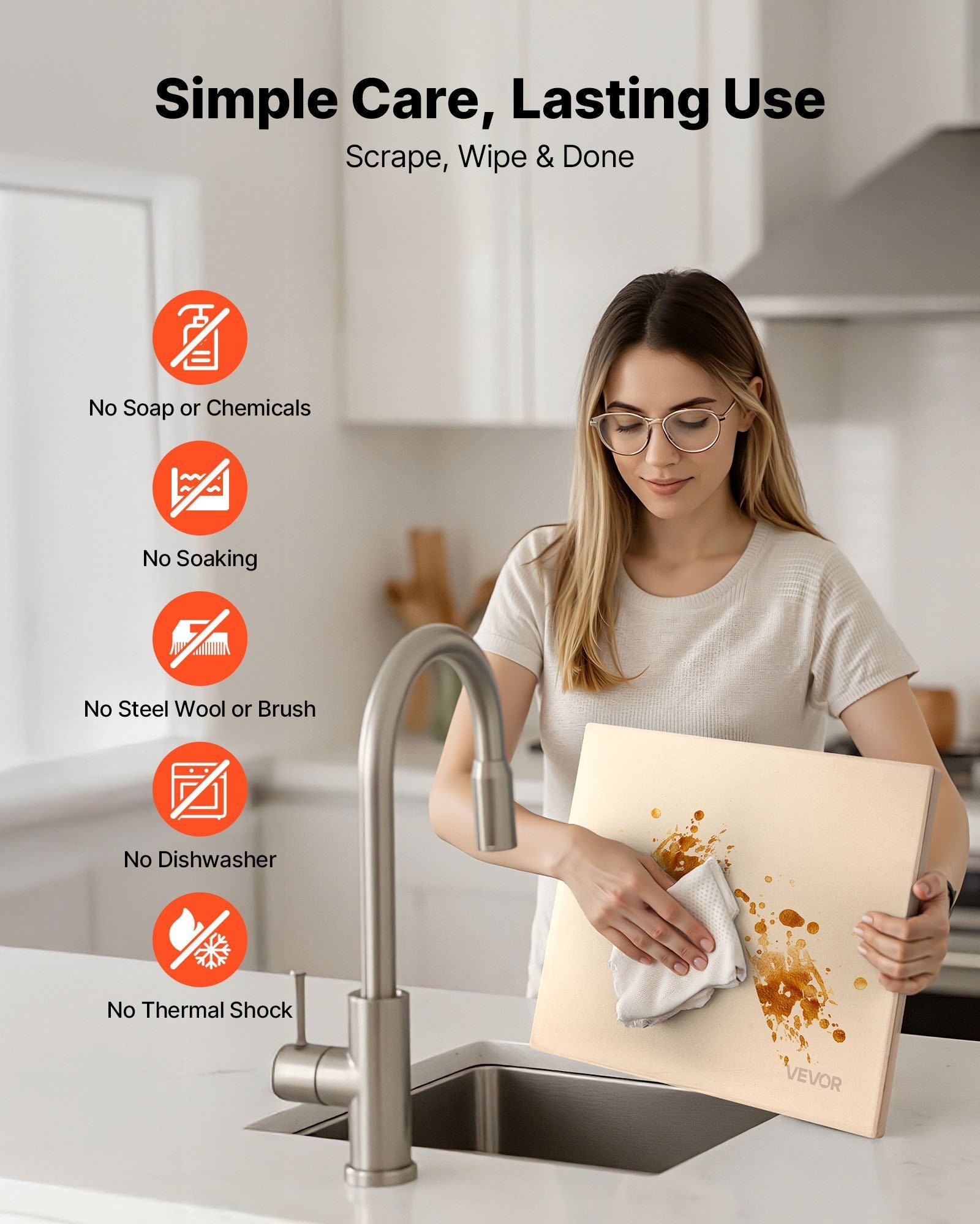 Pizza Stone, 15 x 12 in Rectangular Cordierite Pizza Stone, Extra Large Baking-Stone with Scraper, 0.6 in Thick Heat-Resistant Cordierite, for Kitchen Oven, Baking Bread & Pizzas, BBQ Grilling
