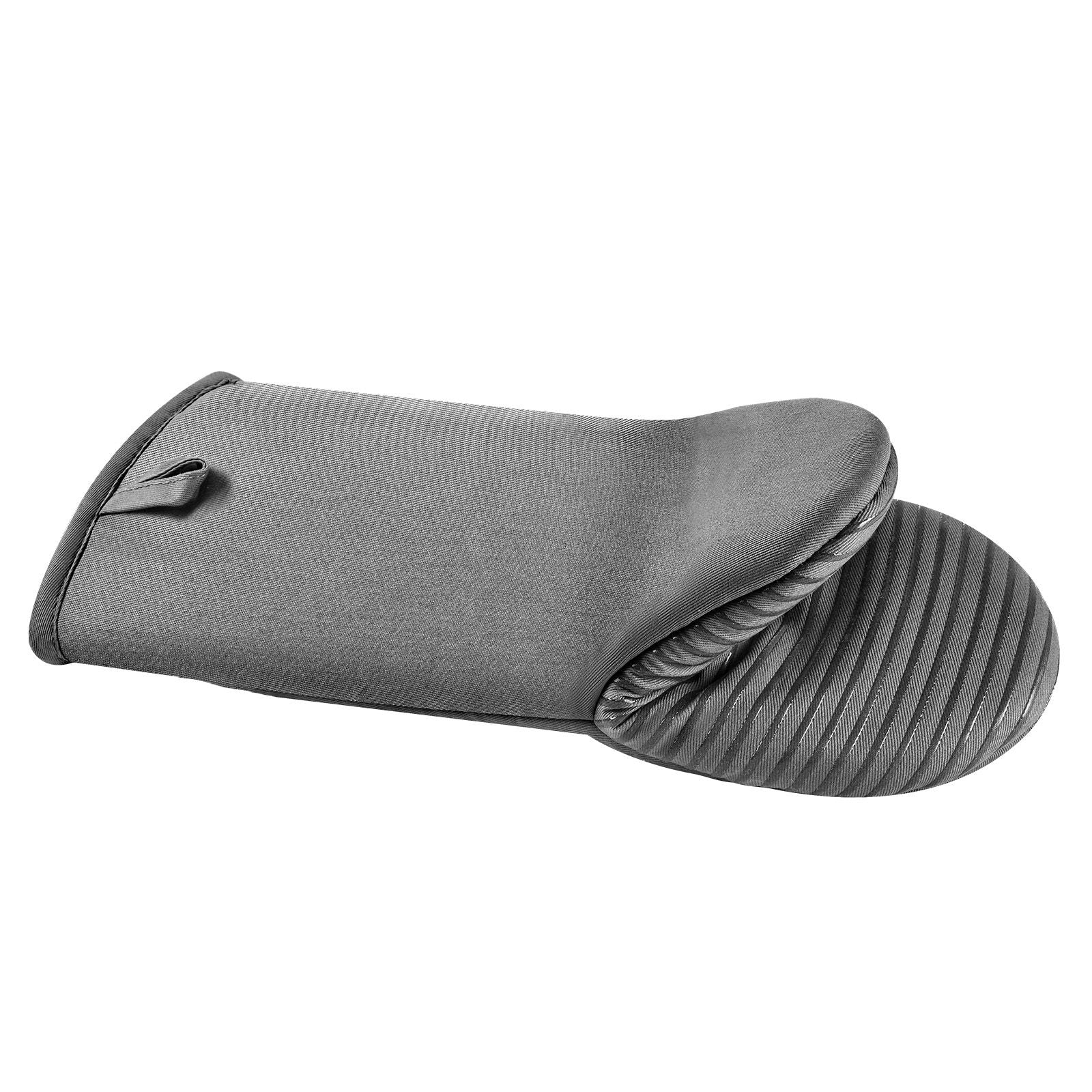 Oven Mitts, Mini Oven Mitt Set with Non-Slip Silicone Strips, High Heat Resistant to 500Fahrenheit, Lightweight Cotton Baking Mitts 13.07 x 6.1 inch with 2 No-Marks Hooks for Kitchen, 2 Piece