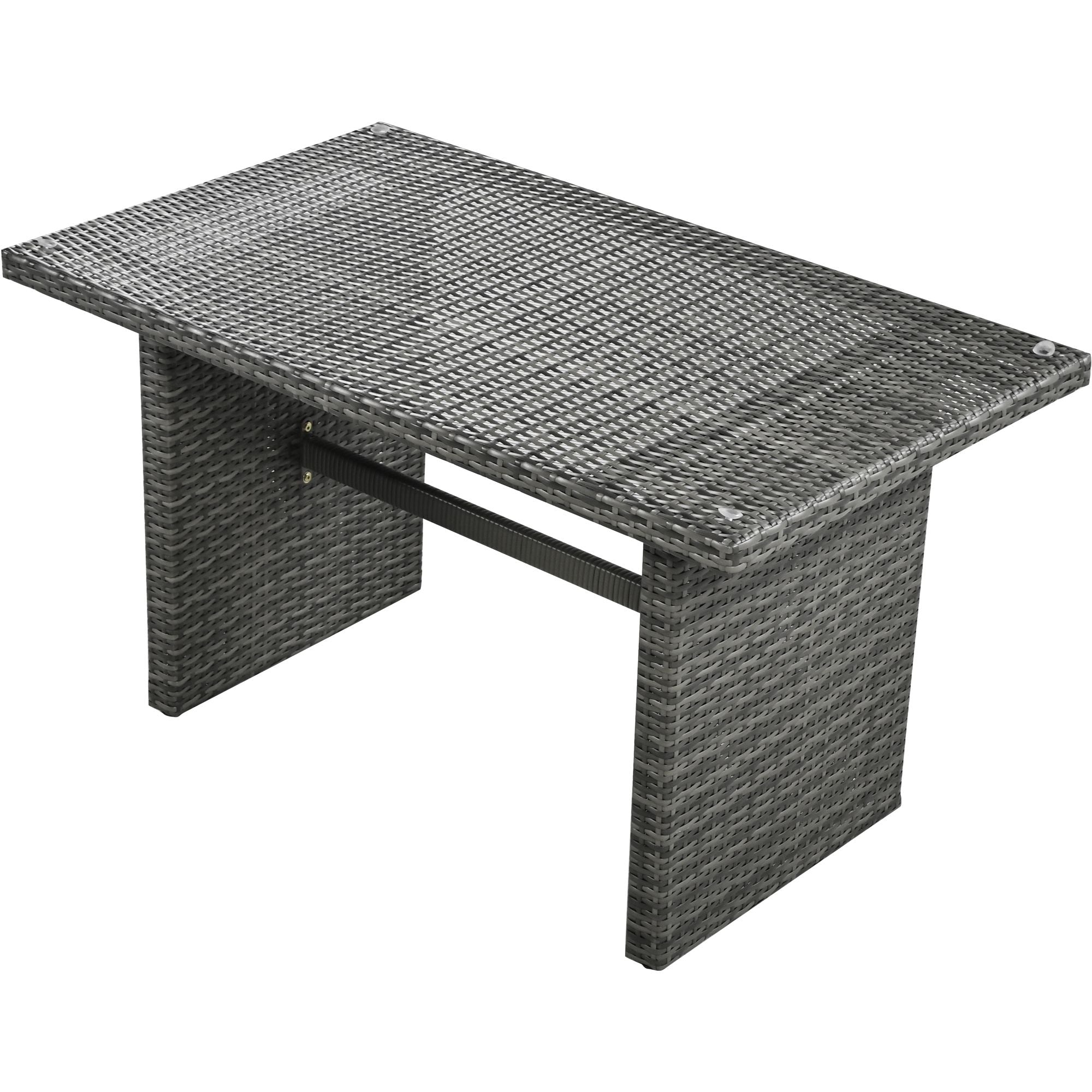 Outdoor 6-Piece All Weather PE Rattan Sofa Set; Garden Patio Wicker Sectional Furniture Set with Adjustable Seat; Storage Box; Removable Covers and Tempered Glass Top Table