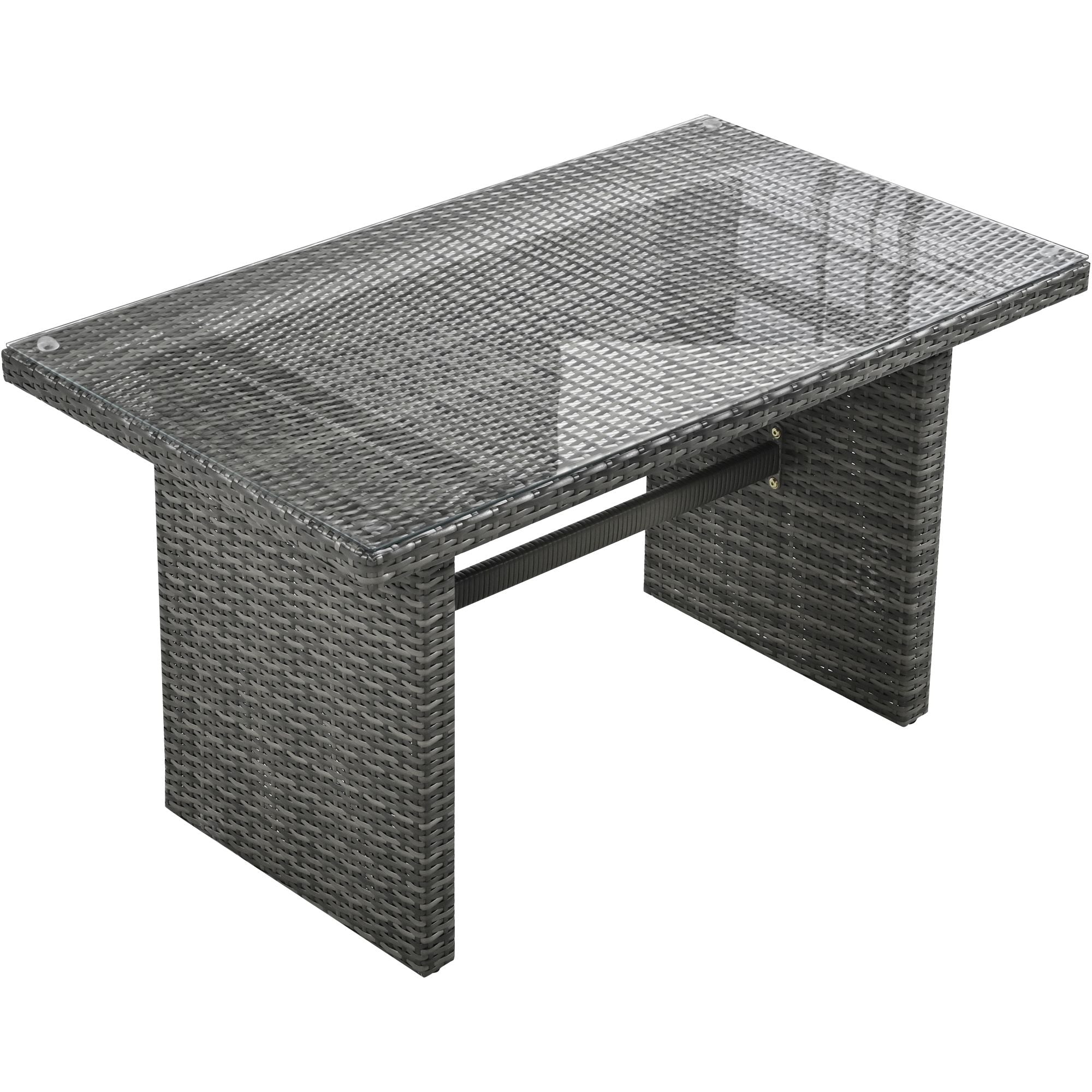 Outdoor 6-Piece All Weather PE Rattan Sofa Set; Garden Patio Wicker Sectional Furniture Set with Adjustable Seat; Storage Box; Removable Covers and Tempered Glass Top Table