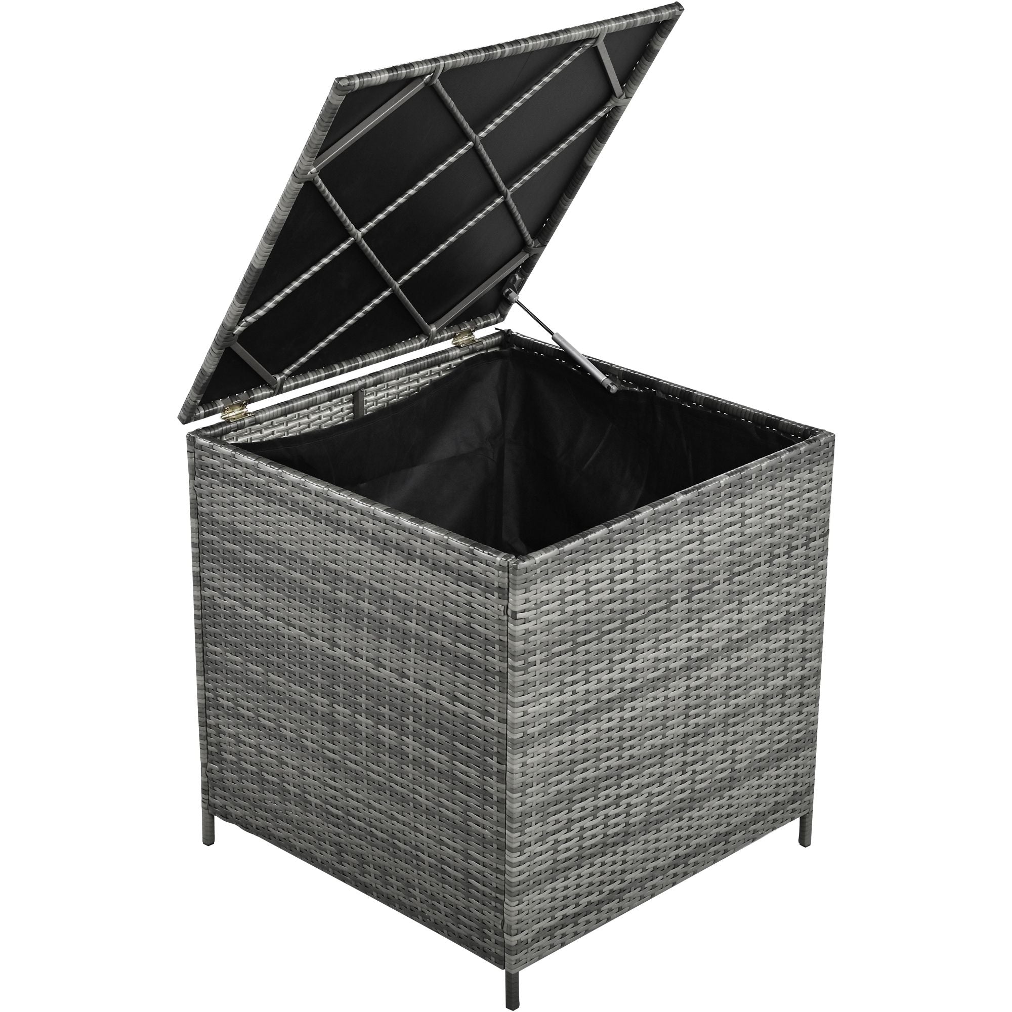 Outdoor 6-Piece All Weather PE Rattan Sofa Set; Garden Patio Wicker Sectional Furniture Set with Adjustable Seat; Storage Box; Removable Covers and Tempered Glass Top Table