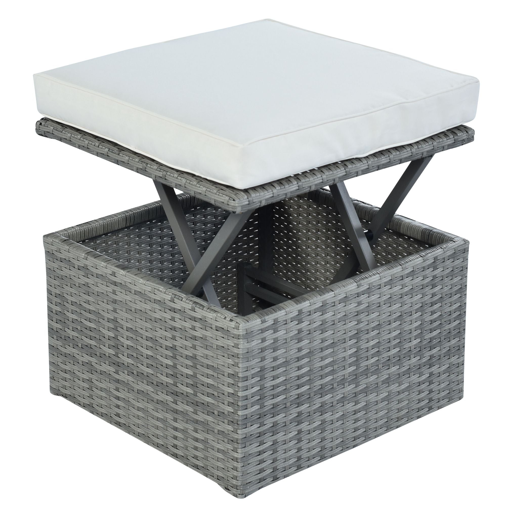 Outdoor Patio Furniture Set Daybed Sunbed with Retractable Canopy Conversation Set Wicker Furniture Sofa Set