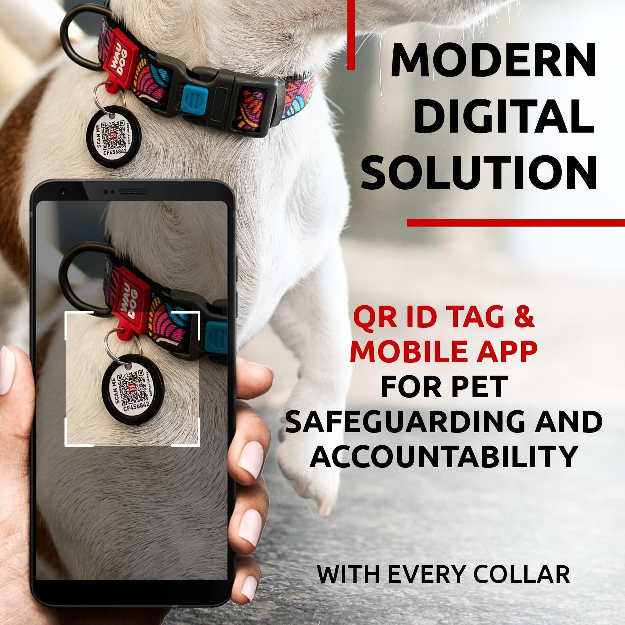 Nylon Dog Collar Adjustable for Large Dogs Small Medium Dogs 9-14 inch Neck x 3/5 inch Wide  Breakaway Collars for Boy Girl Dog with Durable Plastic Buckle and QR Dog Tag