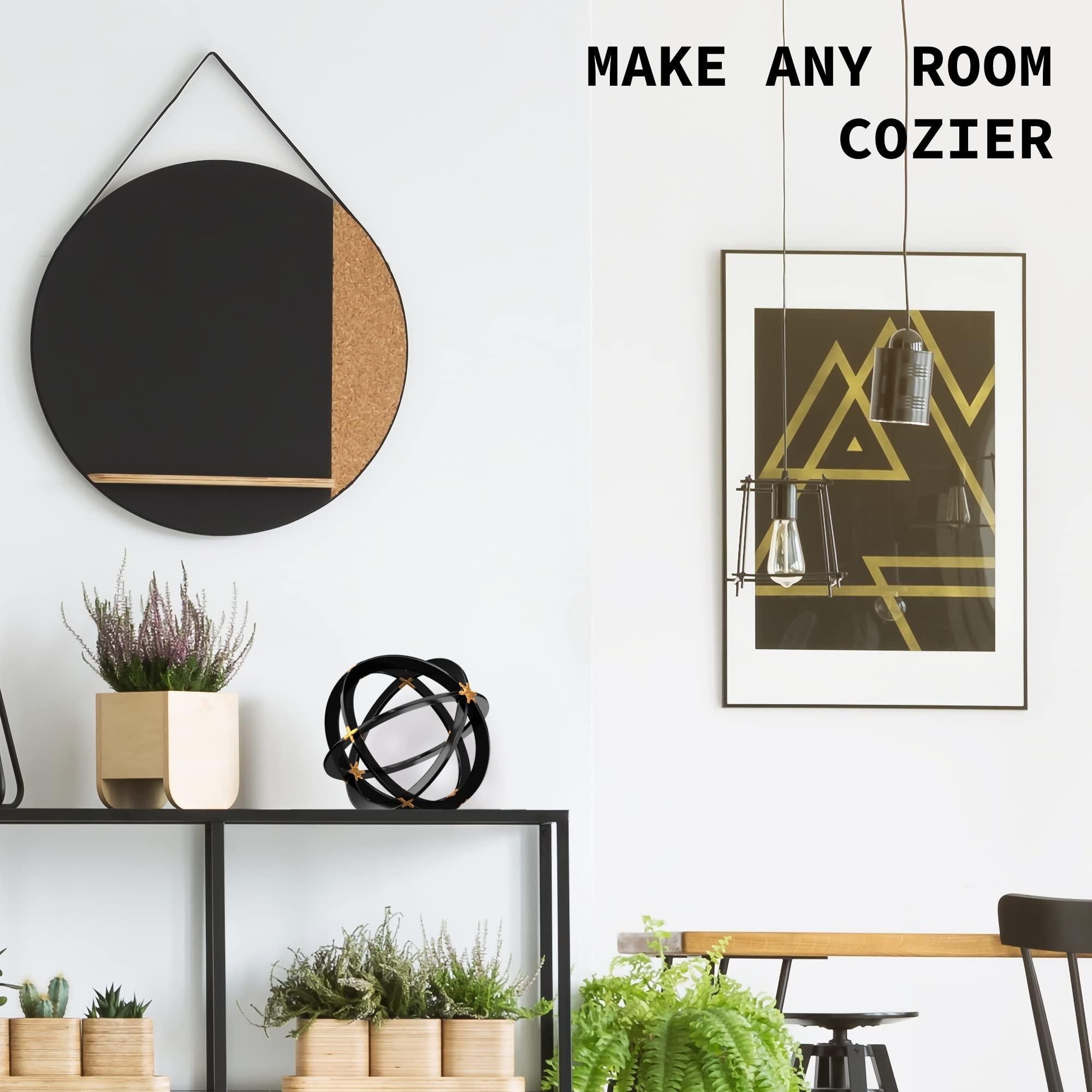 Metal Decorative Sphere for Home Decor Black Gold Hand Painted Modern Decorative Balls for Living Room Bedroom Kitchen Bathroom Office Table Decorative Orbs for Сenterpiece