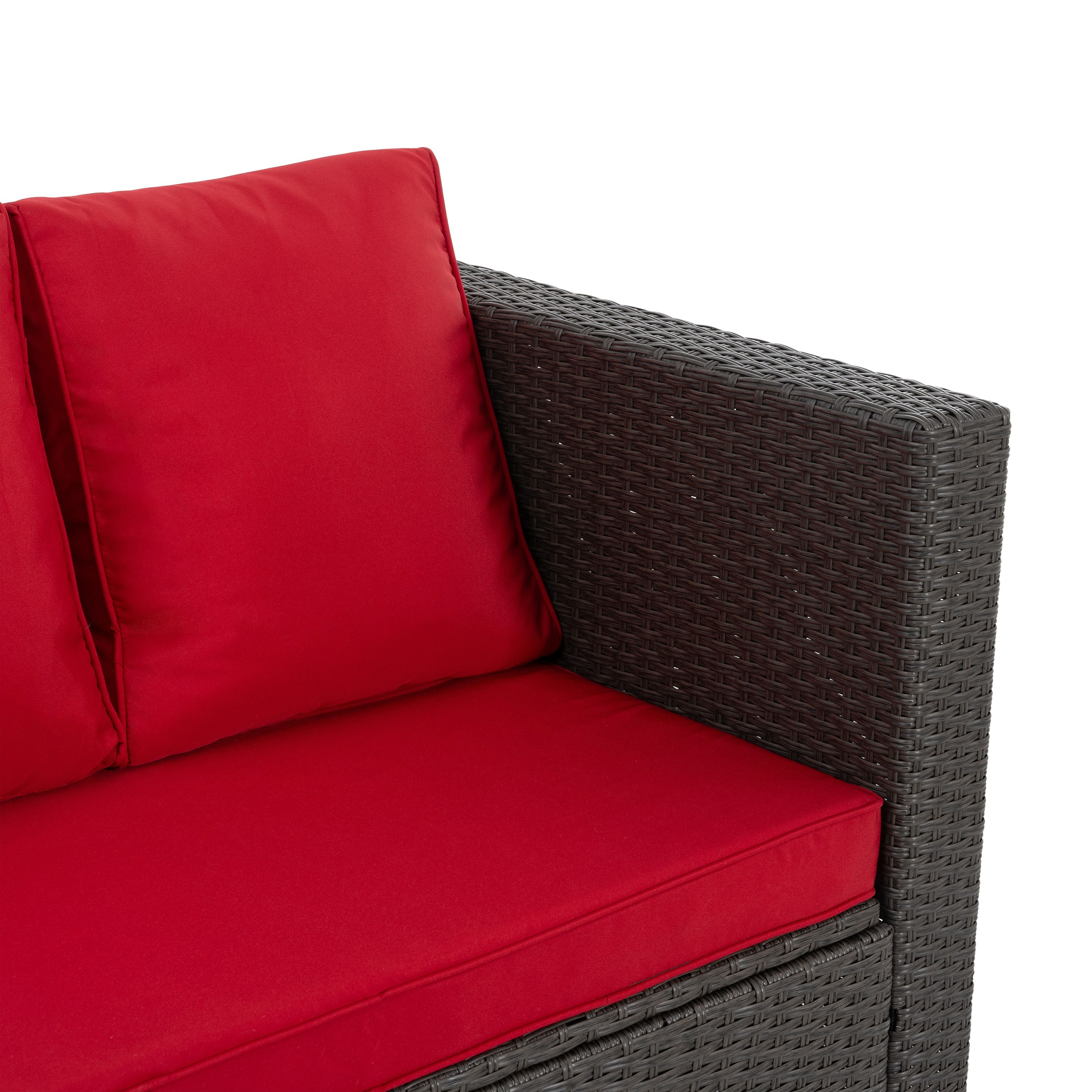 Patio Furniture, Outdoor Furniture, Seasonal PE Wicker Furniture,7 PCS Set Wicker Furniture with Lounger Sofa