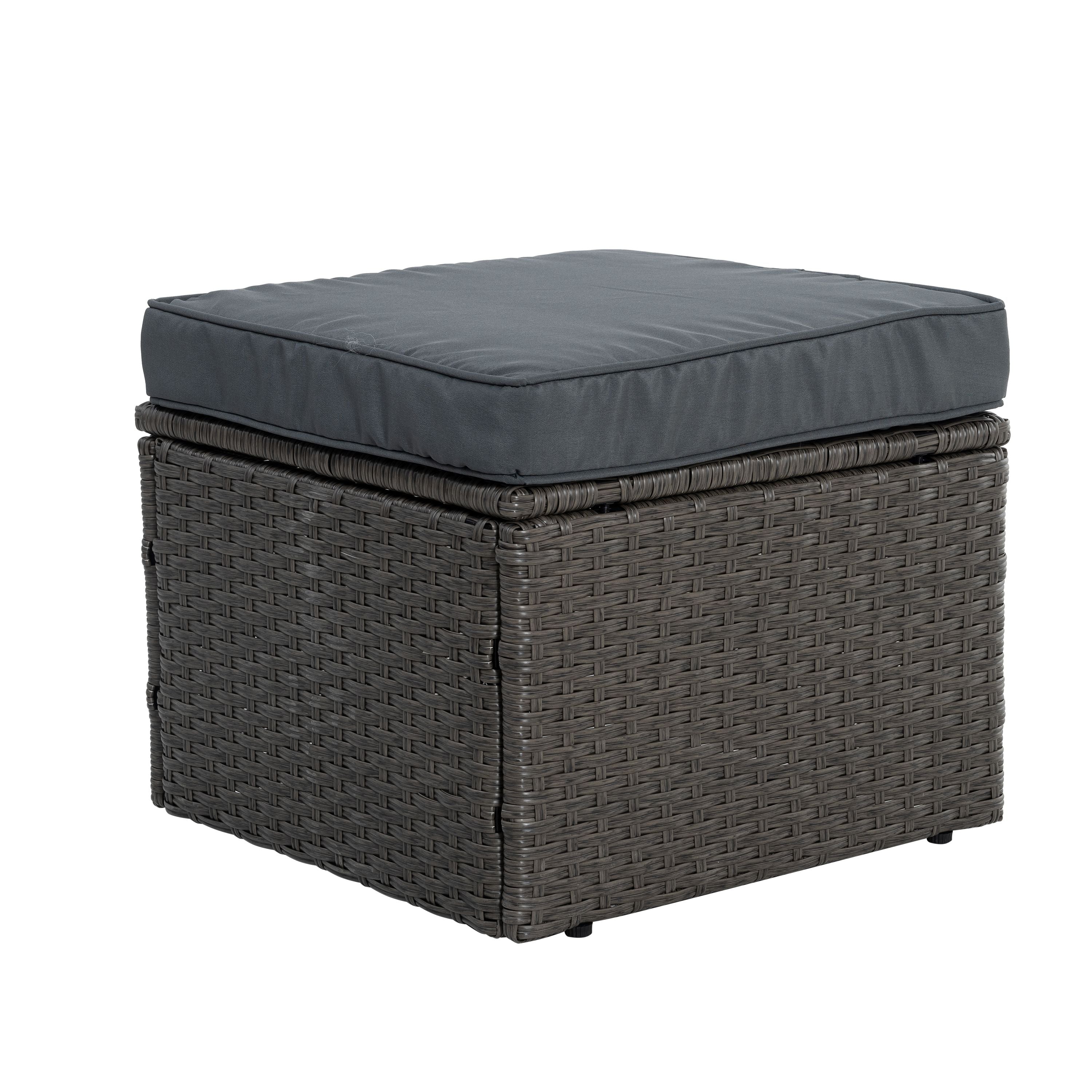 Patio Furniture, Outdoor Furniture, Seasonal PE Wicker Furniture,7 PCS Set Wicker Furniture with Lounger Sofa