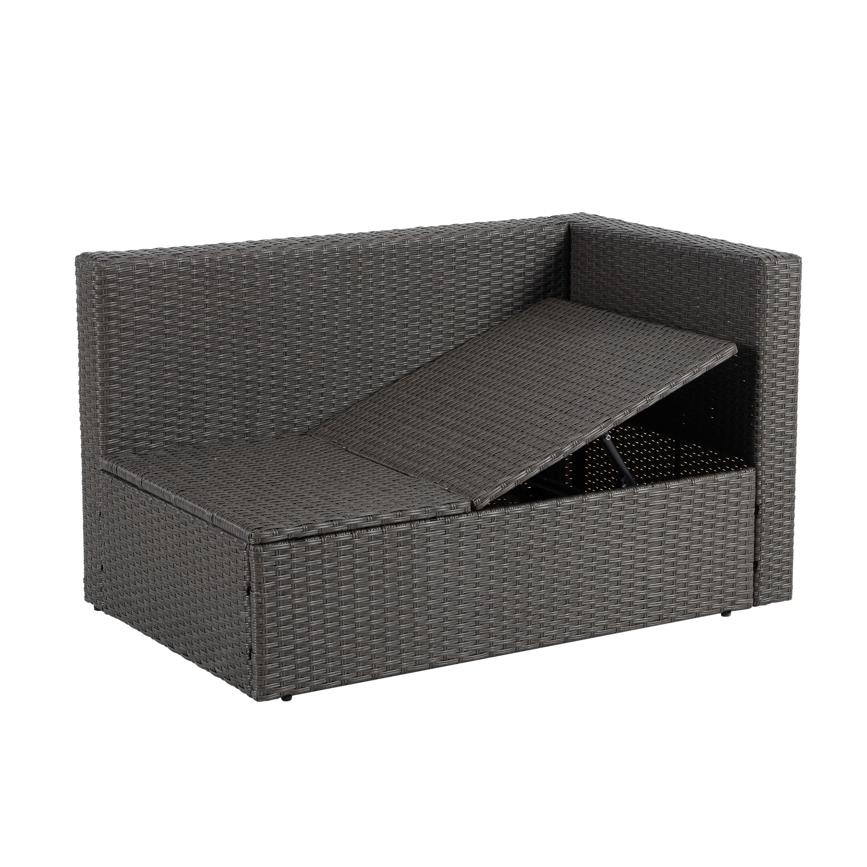 Patio Furniture, Outdoor Furniture, Seasonal PE Wicker Furniture,7 PCS Set Wicker Furniture with Lounger Sofa