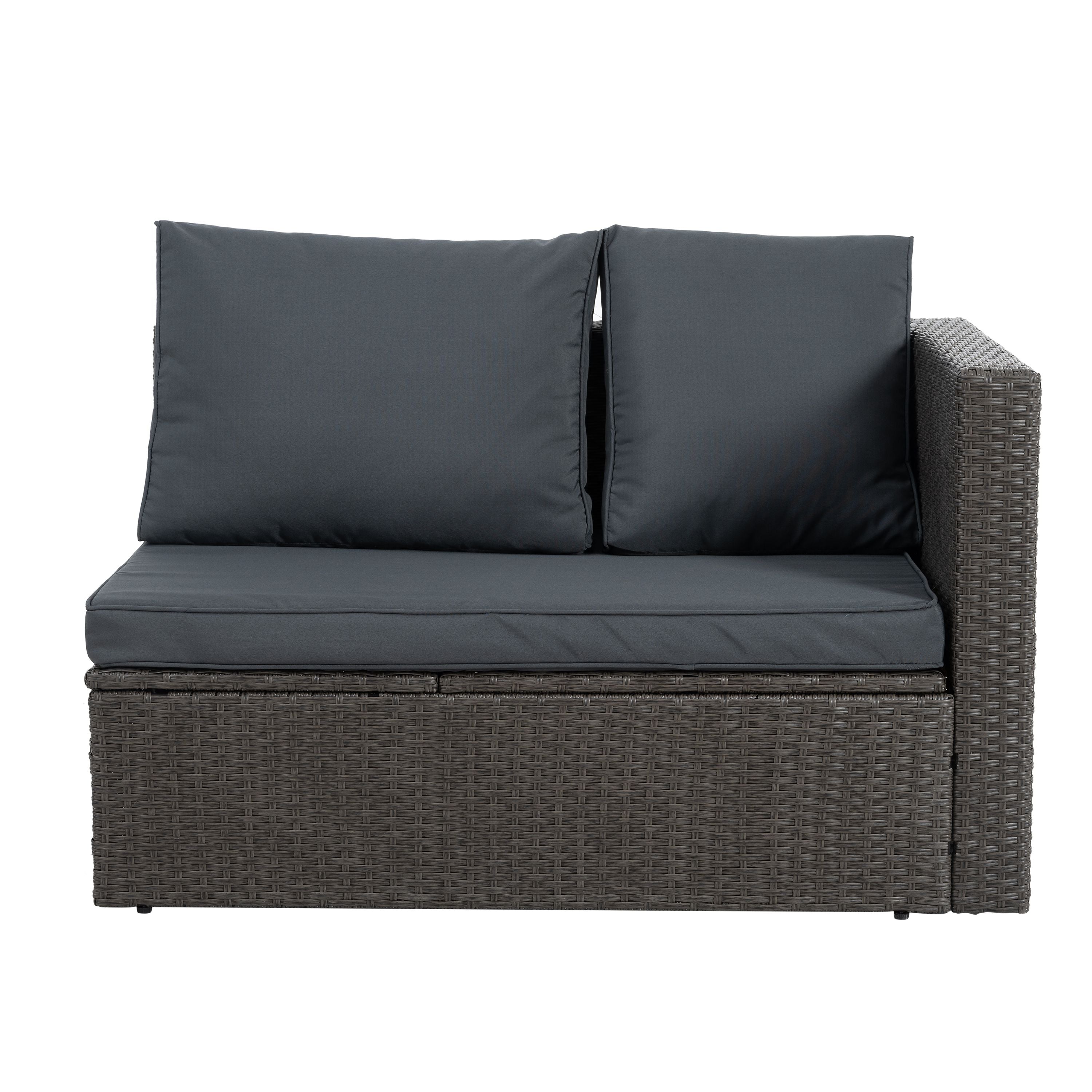 Patio Furniture, Outdoor Furniture, Seasonal PE Wicker Furniture,7 PCS Set Wicker Furniture with Lounger Sofa