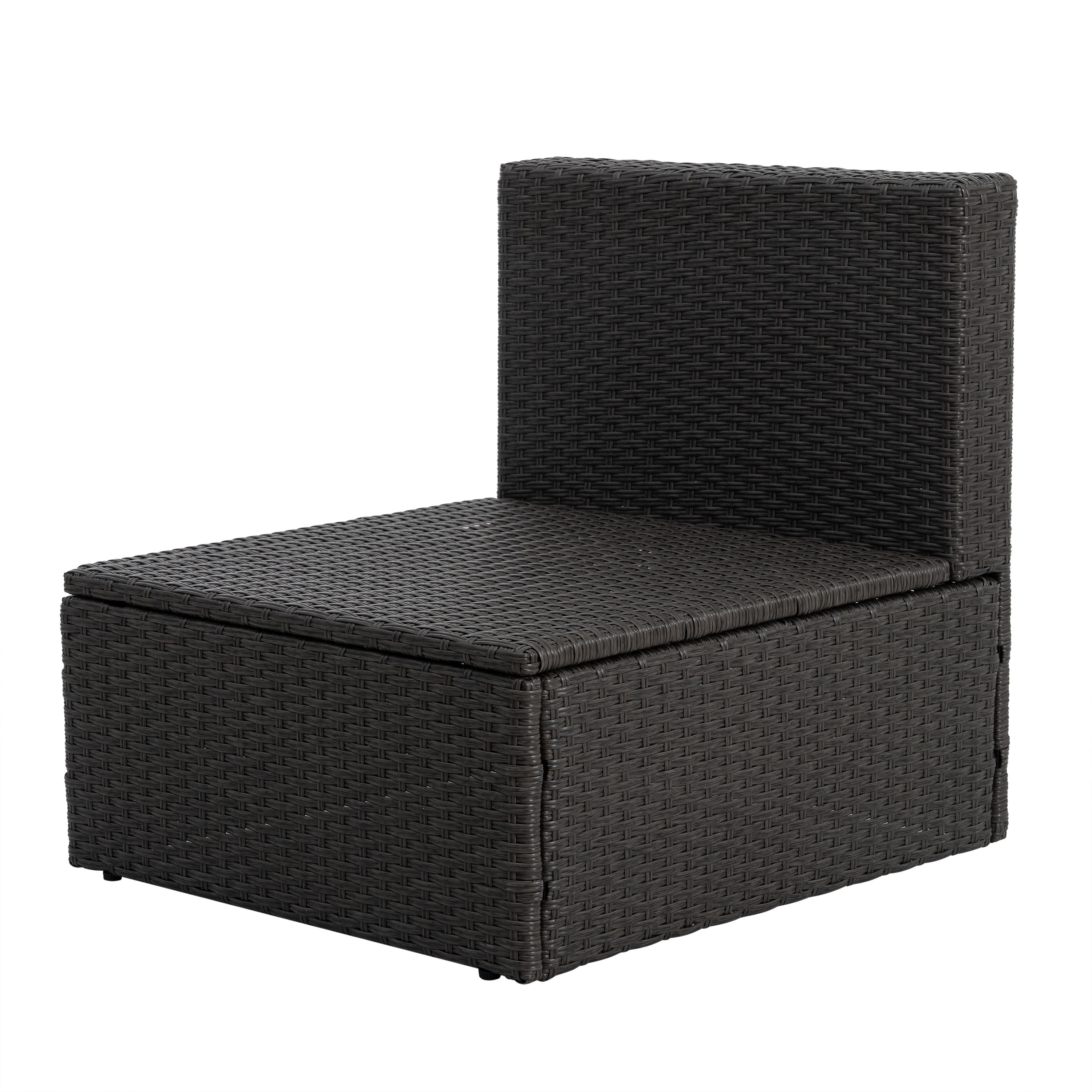 Patio Furniture, Outdoor Furniture, Seasonal PE Wicker Furniture,7 PCS Set Wicker Furniture with Lounger Sofa