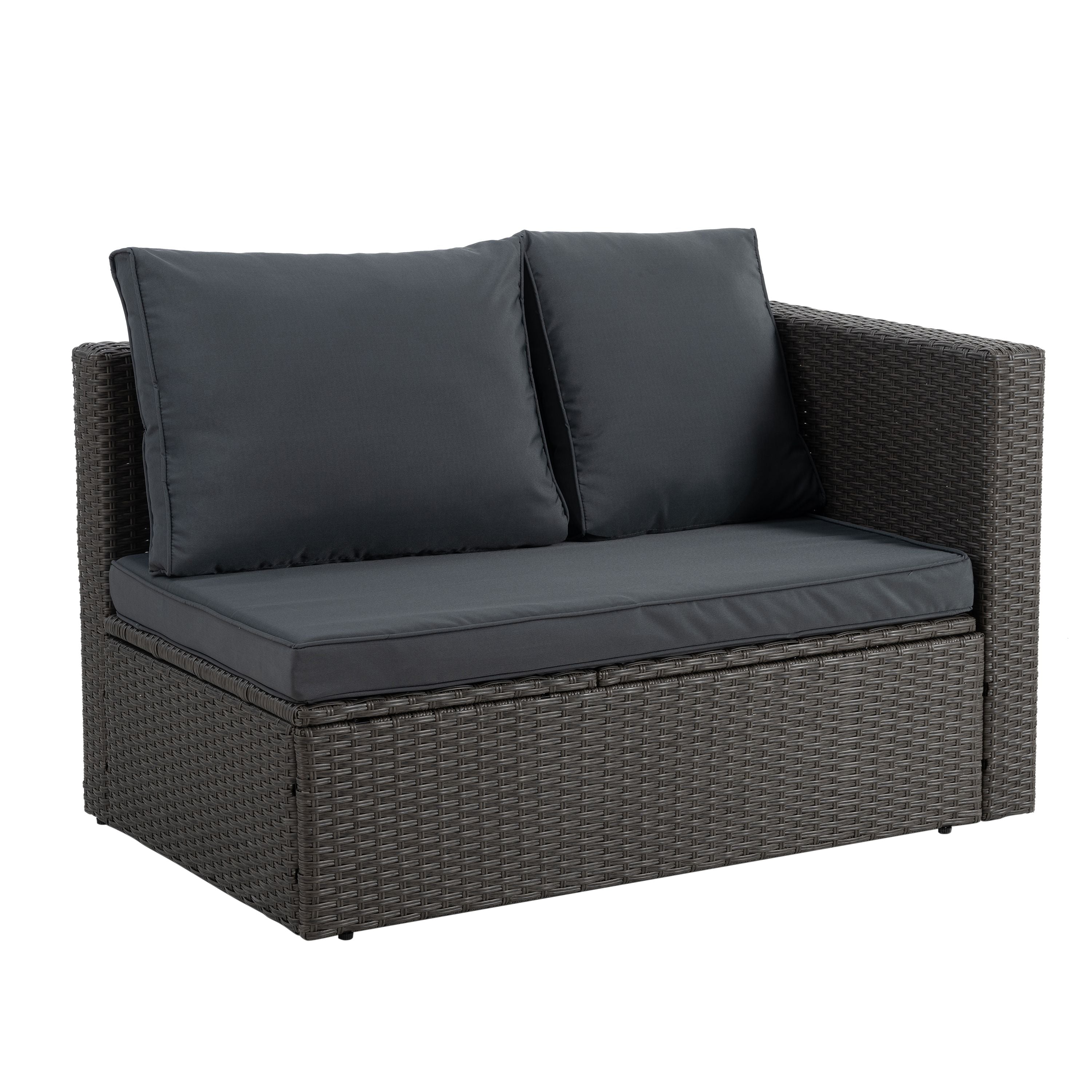 Patio Furniture, Outdoor Furniture, Seasonal PE Wicker Furniture,7 PCS Set Wicker Furniture with Lounger Sofa