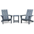 3Pcs Outdoor Adirondack Chairs,Patio Lawn Chairs with Side Table,for Deck Garden Backyard Balcony,Dark Grey