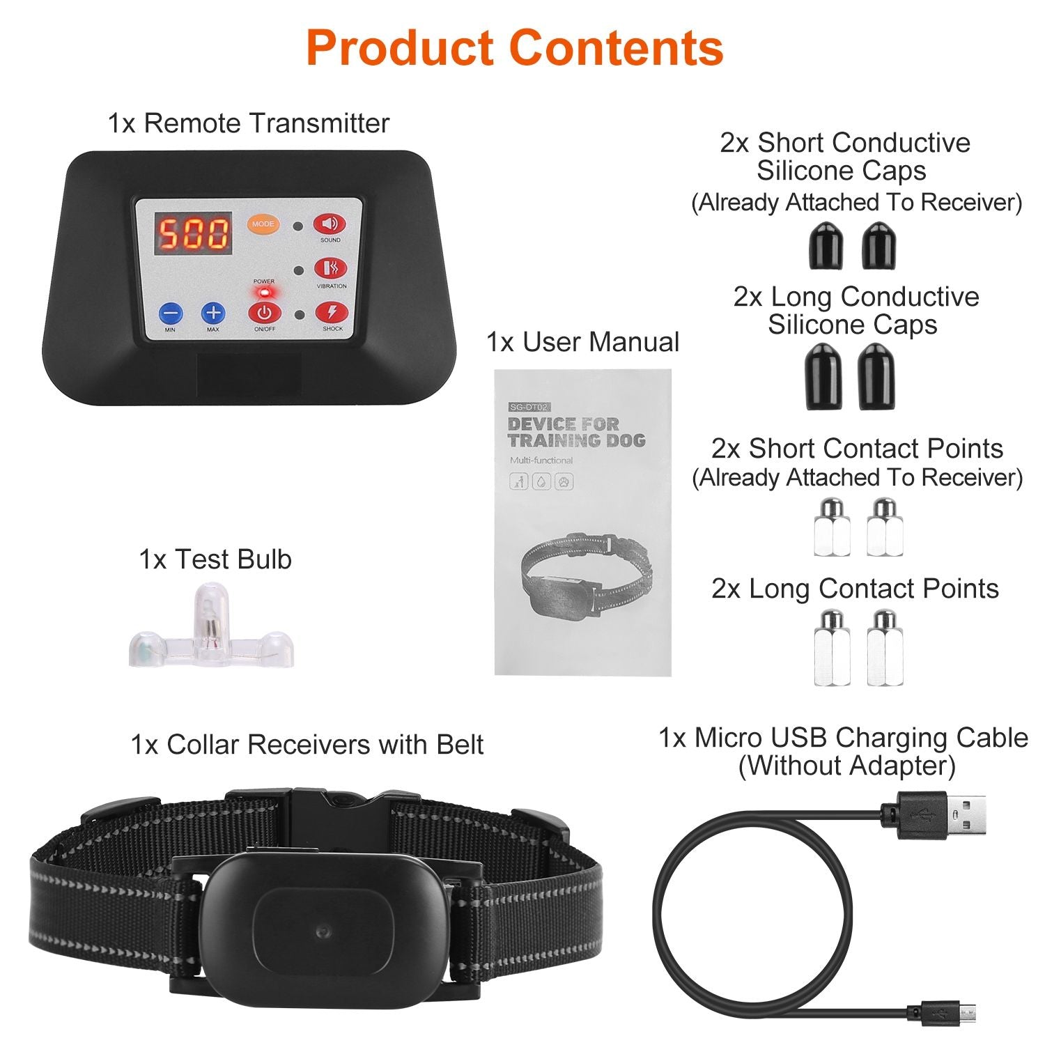 990FT Radius Dog Training Collar Wireless Fence IPX6 Waterproof Pet Beep Vibration Electric Shock Fence System 3 Channels Rechargeable Transmitter Receiver Trainer 1 Transmitter 1 Receiver