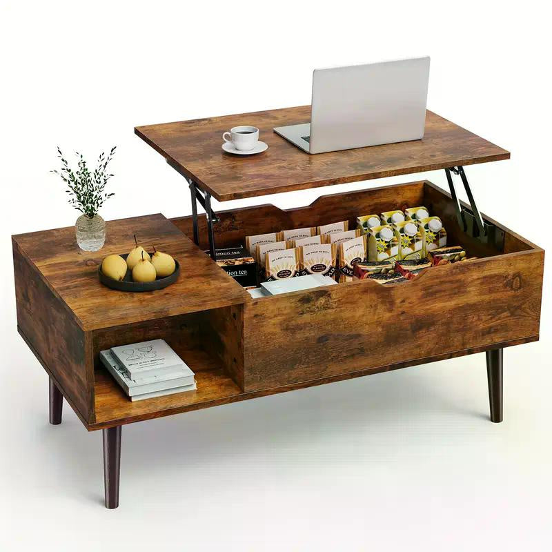 Lift Top Coffee Tables For Living Room 39.37"x19.7" Desk Tea Wood Dining Tables Adjustable Storage Shelf Easy Lift Or Lower