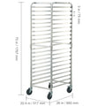 Bun Pan Rack, 20-Tier Commercial Bakery Racks with Brake Wheels, Aluminum Racking Trolley Storage for Half & Full Sheet, Speed Rack For Kitchen Home, Bread Baking Equipment, 26"L x 20.4"W x 70"H