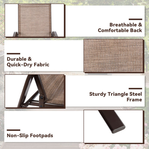 2 Pieces Patio Outdoor Dining Chair with Armrest