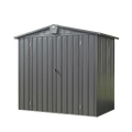 Outdoor Storage Shed 6.5'x 4.2', Metal Garden Shed for Bike, Trash Can, Tools, Lawn Mowers,Galvanized Steel Outdoor Storage Cabinet with Lockable Door for Backyard, Patio, Lawn (6.5x4.2ft, Black)