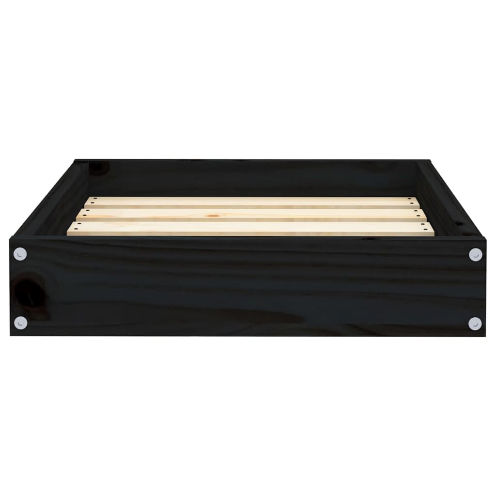 Dog Bed Black Solid pine wood 20.3 x 17.3 x 3.5 in Durable