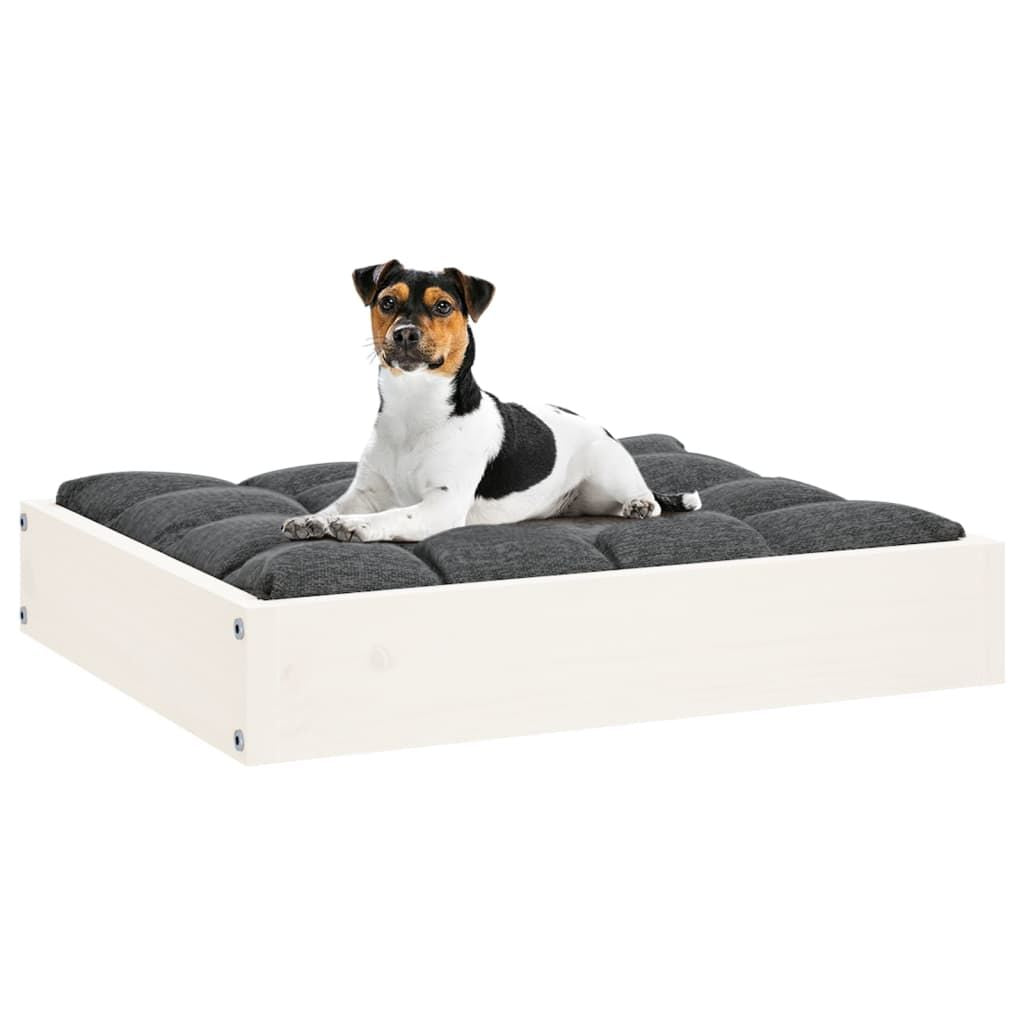 Dog Bed White Solid Pine Wood Small Dog Bed Rectangular