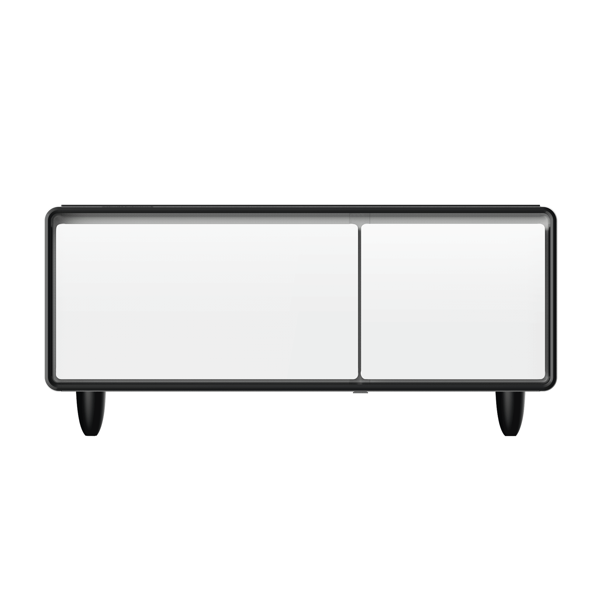 Modern Smart mini Coffee Table with Built in Fridge;  Outlet protection; Wireless charging module; Mechanical temperature control; Power socket; USB interface And power interface.