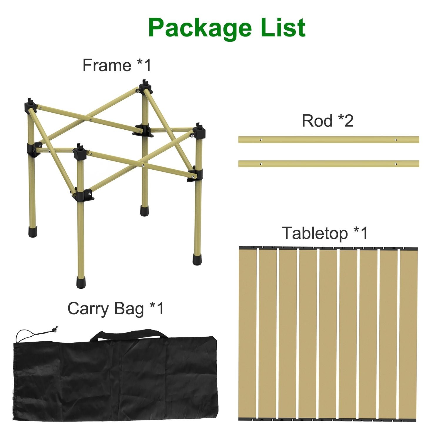 Folding Camping Table Portable Lightweight Carbon Steel Roll-up Picnic BBQ Desk with Carry Bag Heavy Duty for Outdoor Beach Backyard Party Patio Camping Hiking BBQ Picnic Fishing