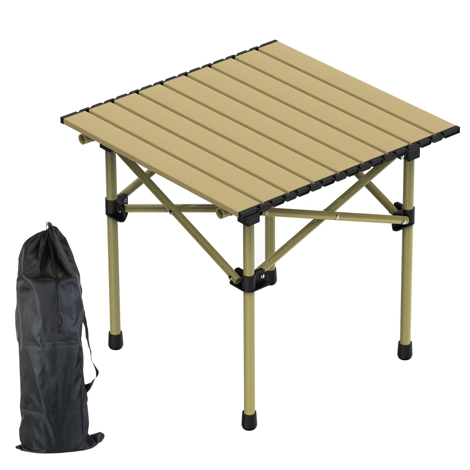 Folding Camping Table Portable Lightweight Carbon Steel Roll-up Picnic BBQ Desk with Carry Bag Heavy Duty for Outdoor Beach Backyard Party Patio Camping Hiking BBQ Picnic Fishing