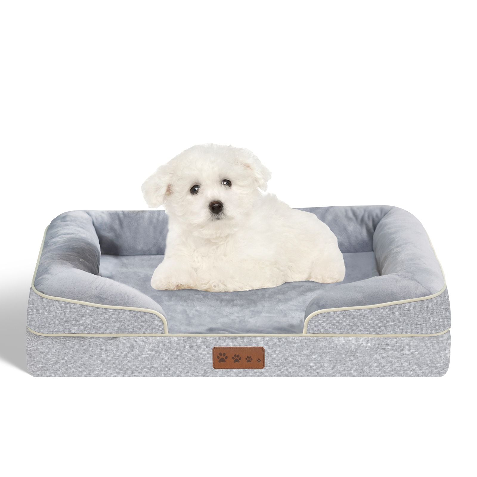 Orthopedic Dog Bed With High Support For Small And Large Breeds - Breathable, Waterproof Memory Foam Bed With Elevated Sides, Featuring A Removable And Washable Cover, And A Non-Slip Base