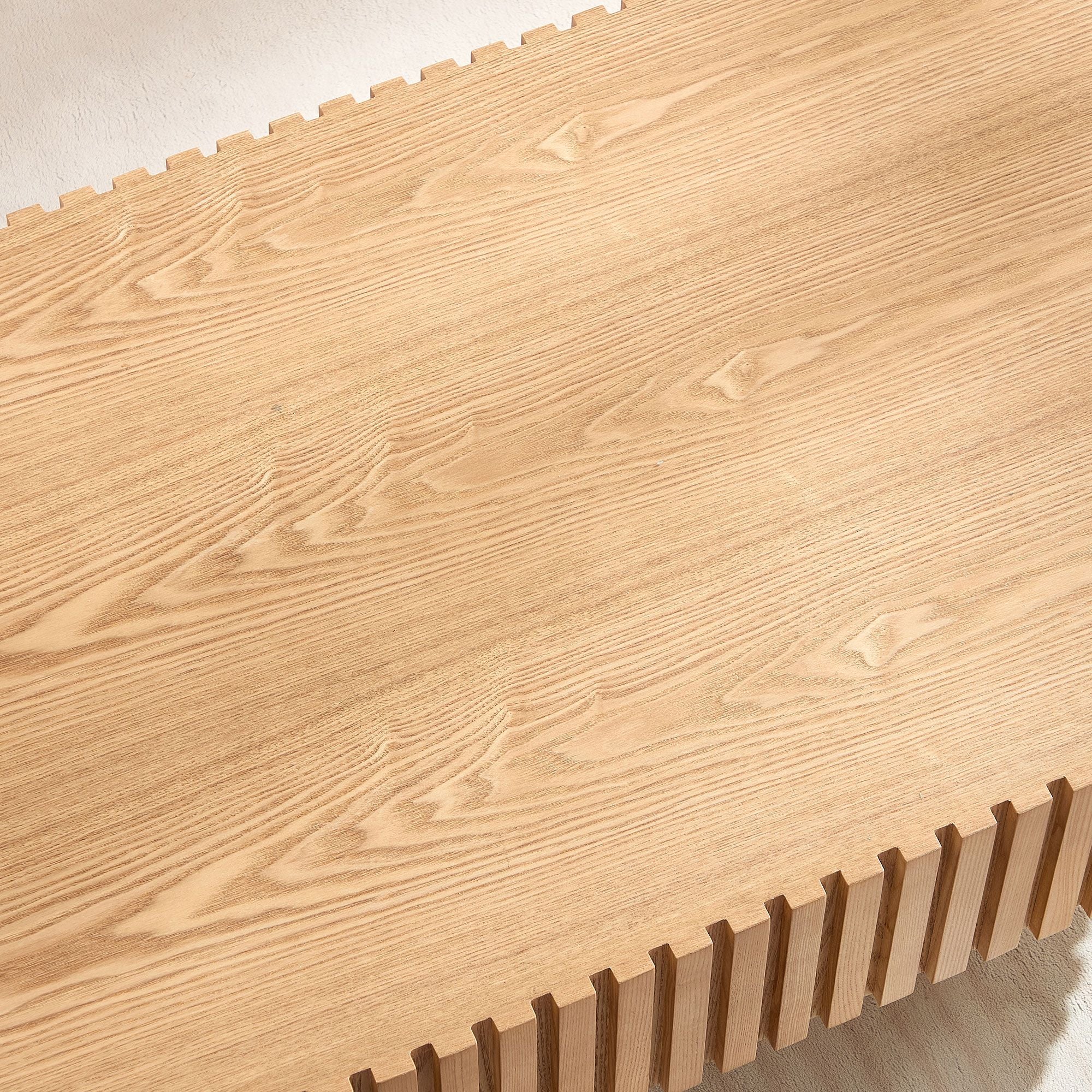 43.70 Inch Modern Handcraft Drum Coffee Table Oval Coffee Table for Living Room,Small Wooden Coffee Table with Sturdy Pedestal for Office
