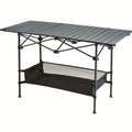 Portable Outdoor Folding Picnic Table, Lightweight Aluminum Roll-Up Camping Table with Carry Bag for Camping, Beach, Backyard, BBQ, Party, Patio, and Picnic