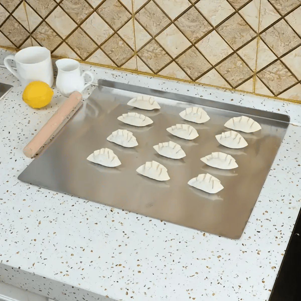 XXL cooked meat baking tray, double-sided cutting board, stainless steel rolling plate, breakfast tray, suitable for fruits, vegetables, meats, Father's Day gift Chopping Kitchen Knives