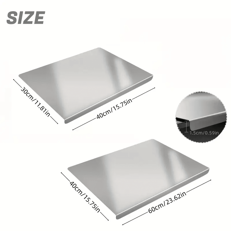 XXL cooked meat baking tray, double-sided cutting board, stainless steel rolling plate, breakfast tray, suitable for fruits, vegetables, meats, Father's Day gift Chopping Kitchen Knives