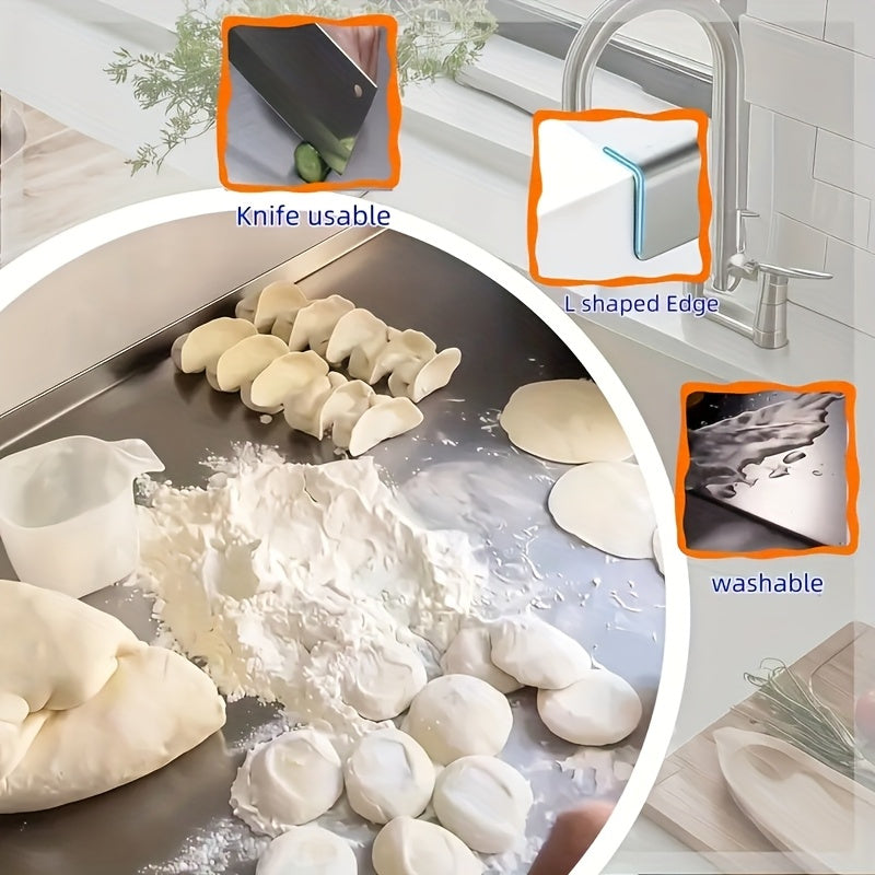Stainless Steel Cutting Board for Kitchen - Large 304 Chopping Boards, Suitable for Meat Vegetables Bread and Baking,Kitchen Accessories,