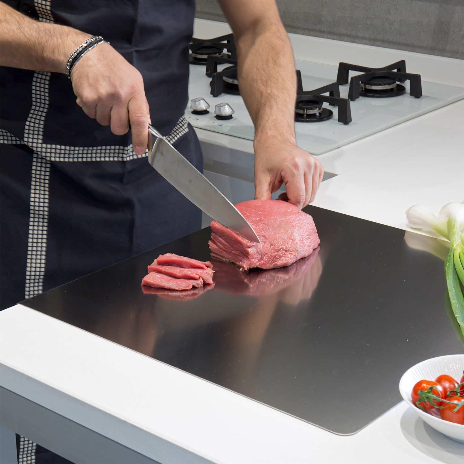 Stainless Steel Cutting Board for Kitchen - Large 304 Chopping Boards, Suitable for Meat Vegetables Bread and Baking,Kitchen Accessories,