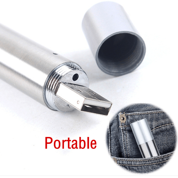 2PCS 3 in1 1mw USB Rechargeable Pet Toy Pen Flashlight Red laser Beam UV Light 3-Modes Lamp