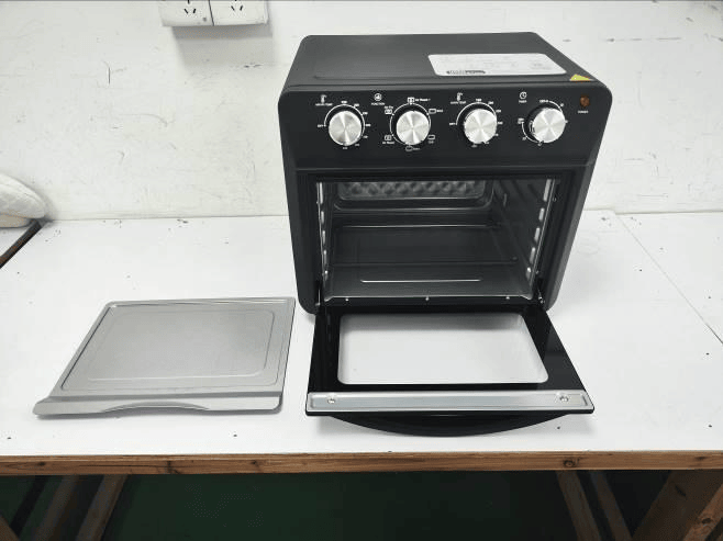 27.5QT 6-in-1 Air Fryer Toaster Oven Dropdown-Door 6-Slice Countertop Convection Oven for Air Frying, Baking, Roasting, Broiling & Grilling, 1600W, Black
