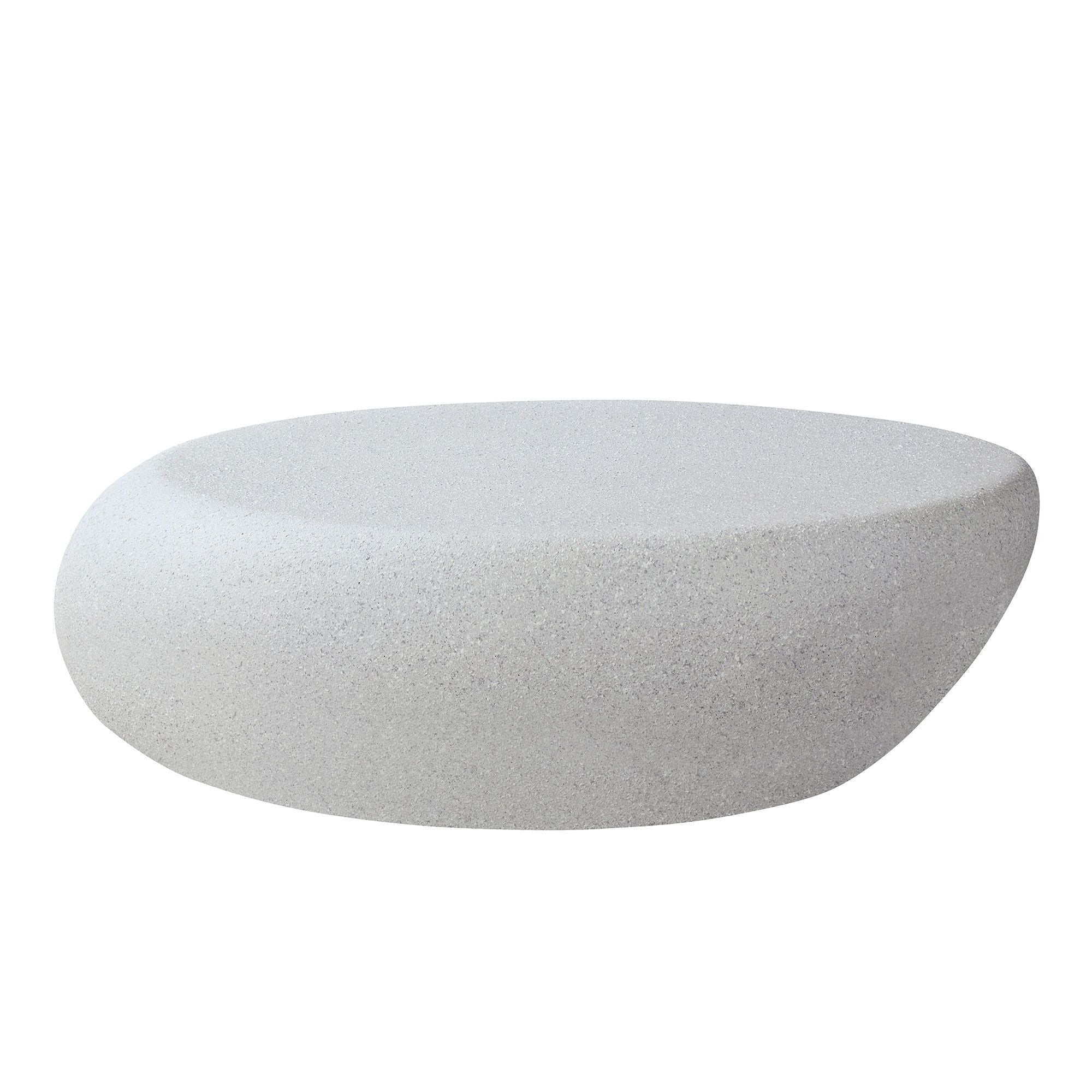 43.31''Fiberglass Elliptical Coffee Table for Living Room Vintage Table,Matte Rocks Table front of the Sofa, Irregular Center Table