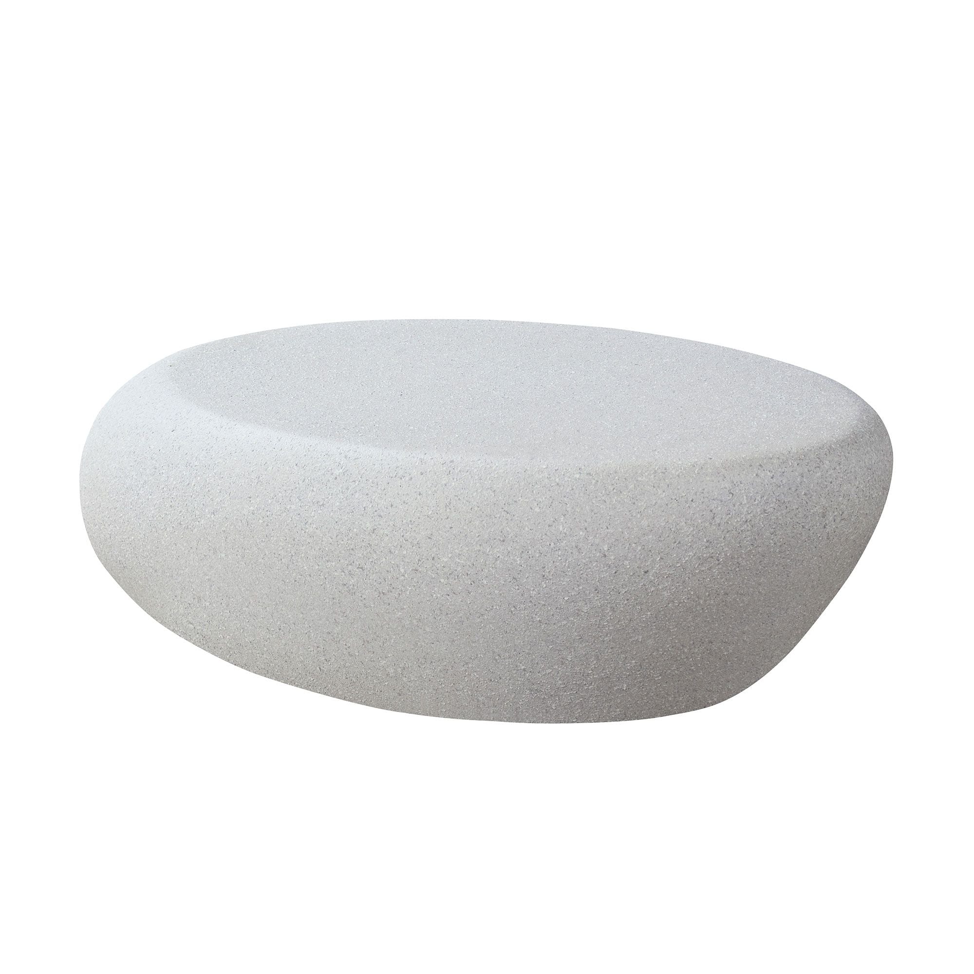 43.31''Fiberglass Elliptical Coffee Table for Living Room Vintage Table,Matte Rocks Table front of the Sofa, Irregular Center Table