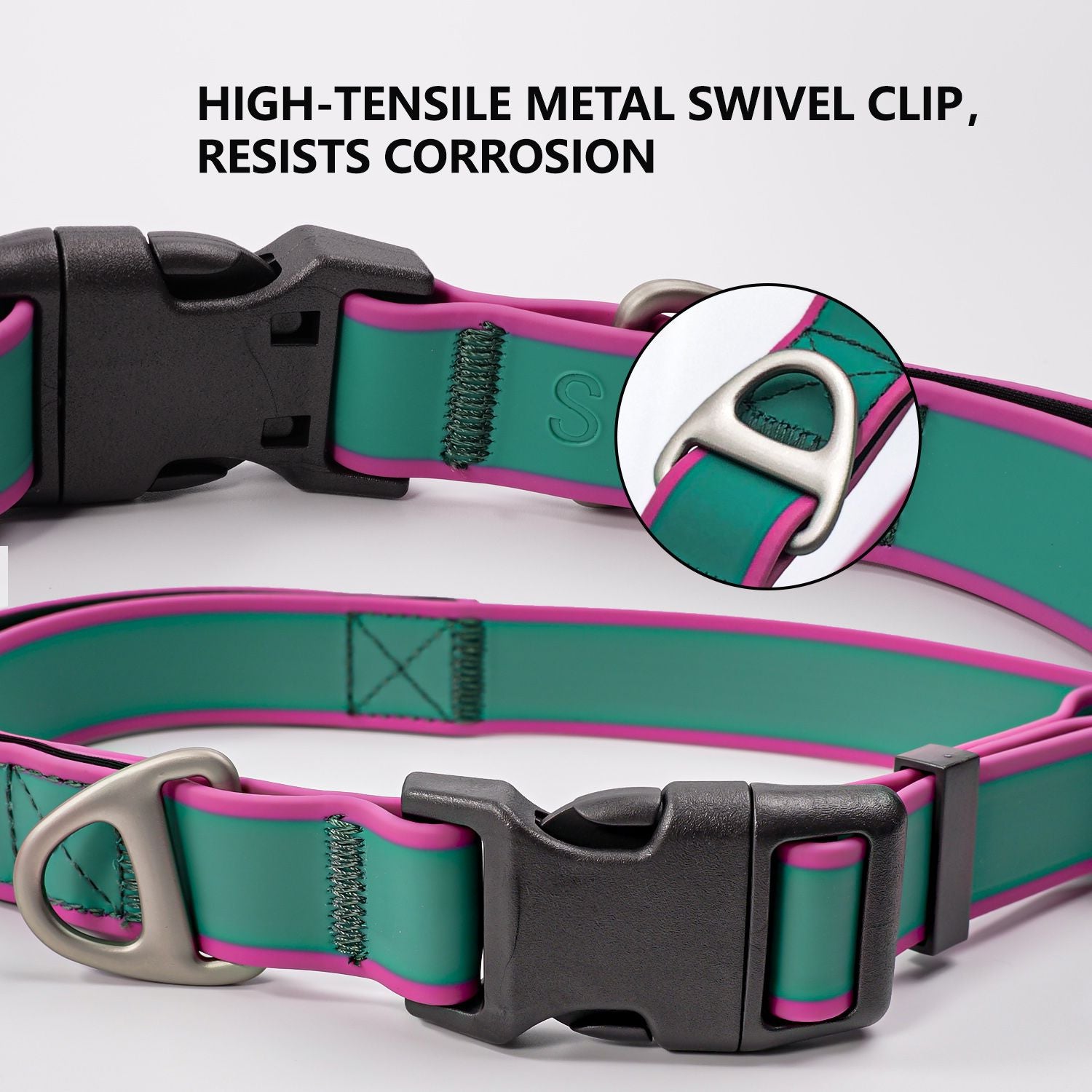Tactical collar for medium and large dogs Odor-proof & mildew-resistant Beach-ready quick rinse Non-slip padded interior Rust-proof zinc alloy D-ring Tactical PVC collar for bite work Mountain hiking
