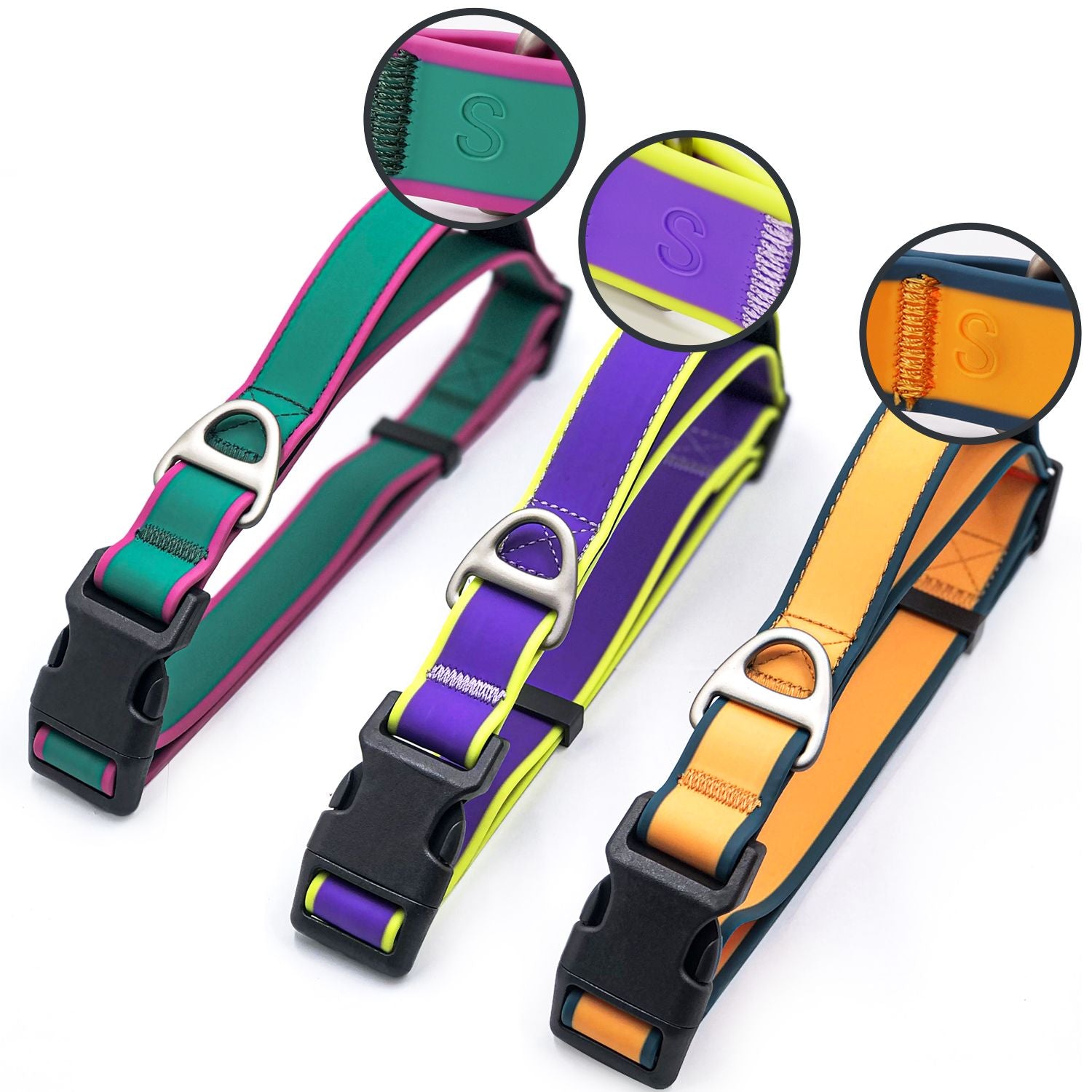 Tactical collar for medium and large dogs Odor-proof & mildew-resistant Beach-ready quick rinse Non-slip padded interior Rust-proof zinc alloy D-ring Tactical PVC collar for bite work Mountain hiking