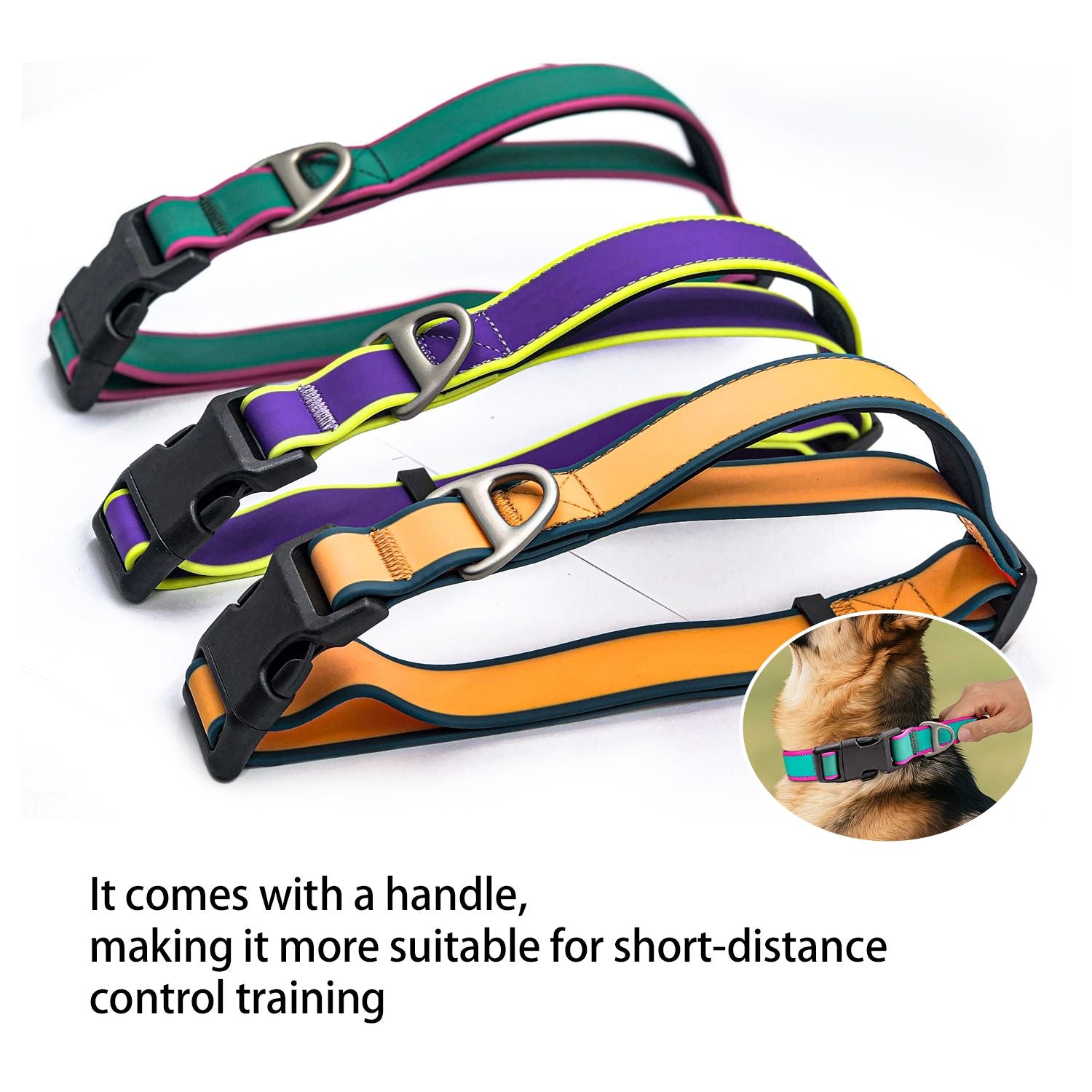 Tactical collar for medium and large dogs Odor-proof & mildew-resistant Beach-ready quick rinse Non-slip padded interior Rust-proof zinc alloy D-ring Tactical PVC collar for bite work Mountain hiking