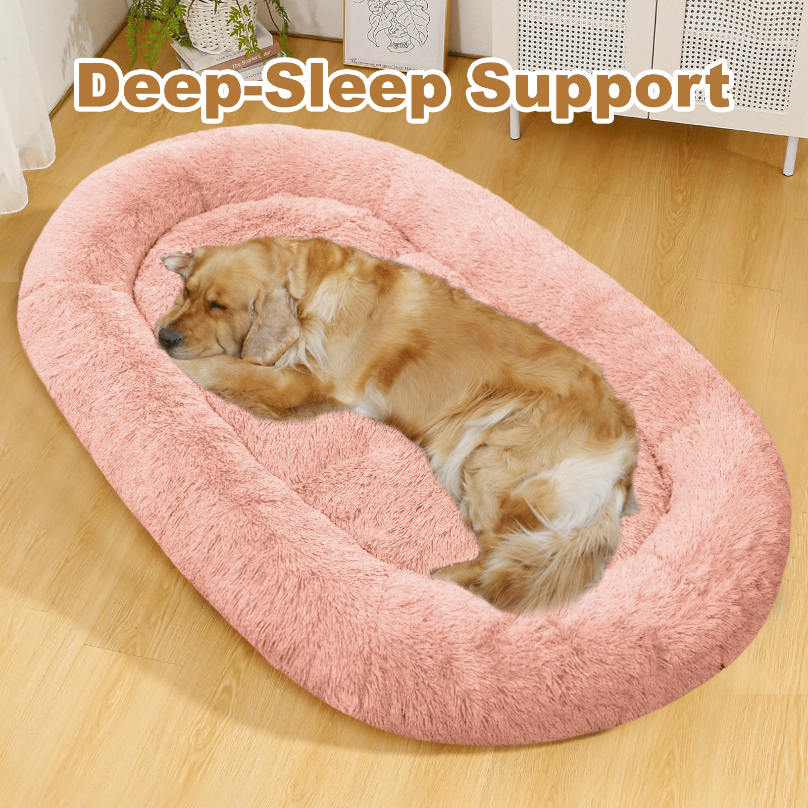Large Dog Bed 67x43x8 Inches - Super Soft, Machine Washable & Portable With Handles, Non-Slip Bottom For Safety