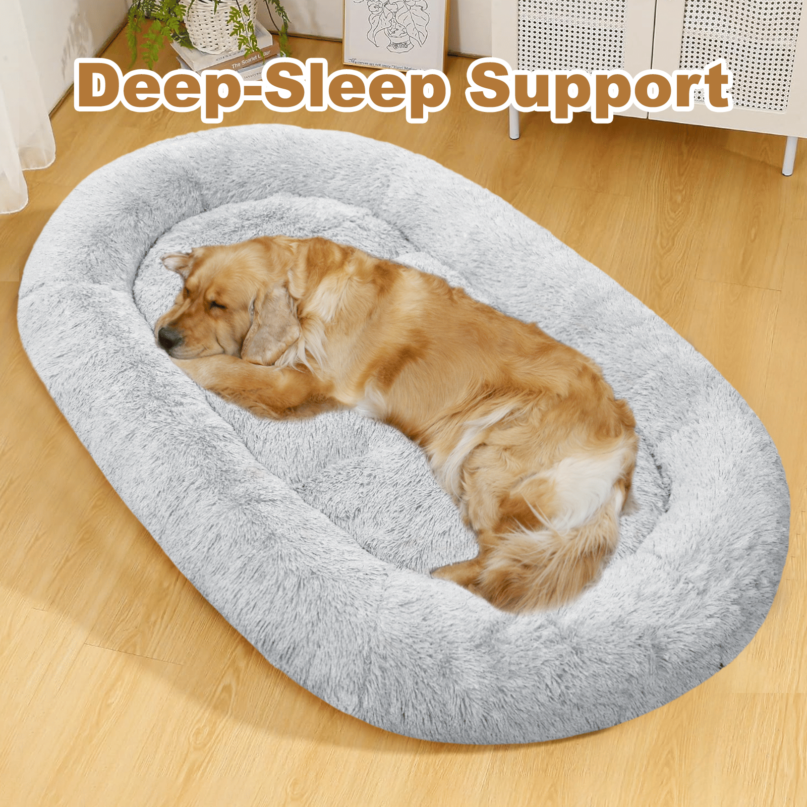 Large Dog Bed 67x43x8 Inches - Super Soft, Machine Washable & Portable With Handles, Non-Slip Bottom For Safety