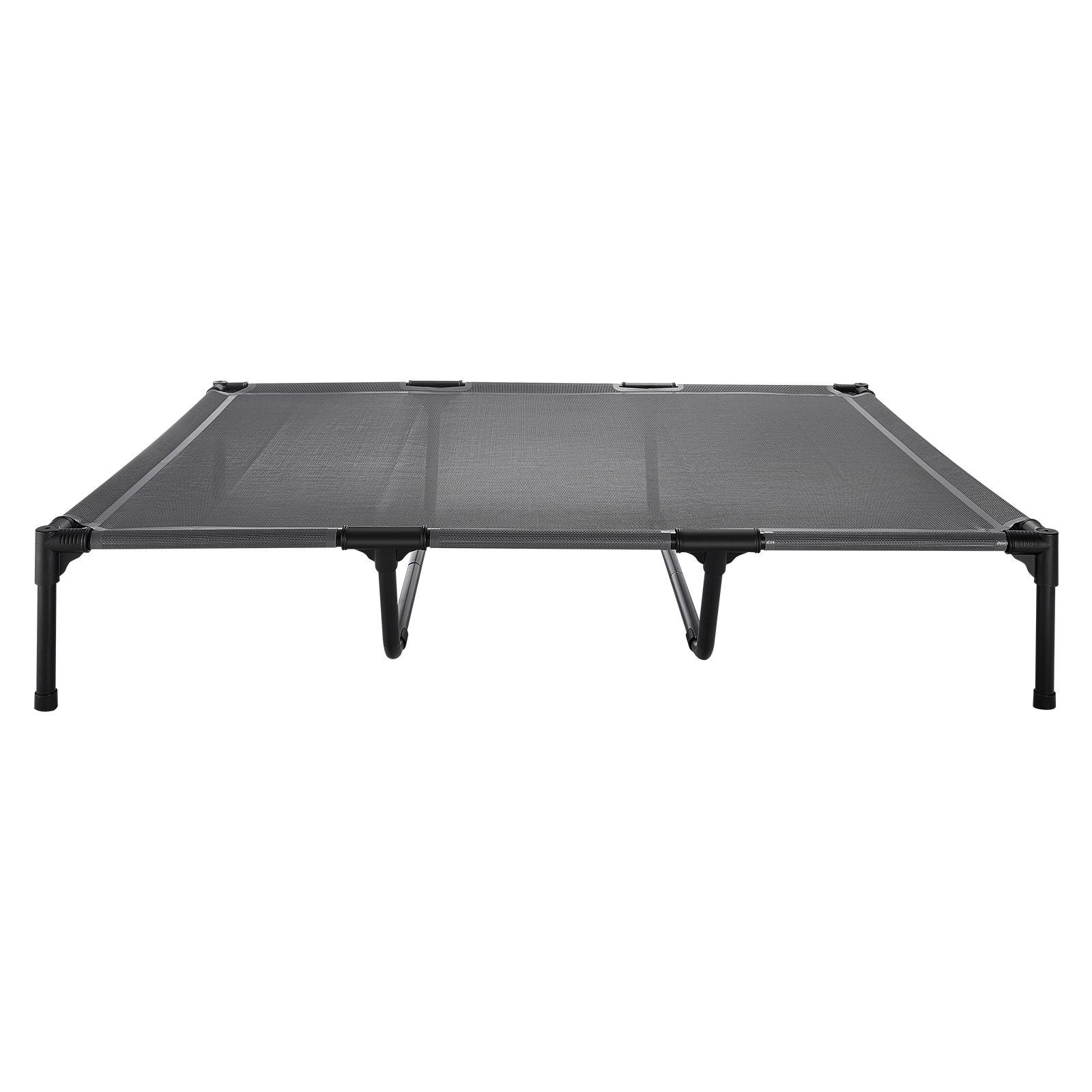 Elevated Dog Bed for Large Dogs, Portable Raised Dog Cot with Steel Metal Frame and Breathable Teslin Mesh, Indoor & Outdoor Pet Cooling Raised Hammock Bed, XL, Gray